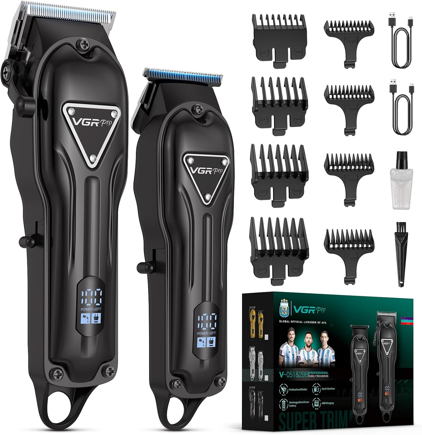 Electric Hair Clippers for Men, Cordless Clipper and Trimmer Set, Clippers for Hair Cutting Kit with Long Battery Life, Hair Grooming Trimmer for Family Kids and Self-Haircut Use