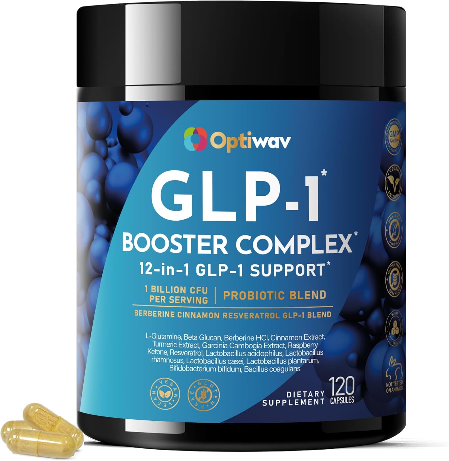 GLP-1 Probiotic Weight Loss Supplement - Natural GLP1 Booster Appetite Suppressant for Women Men - Activate GLP for Daily Fat Burn Hunger Control Metabolism Boost Gut & Curb Cravings Support