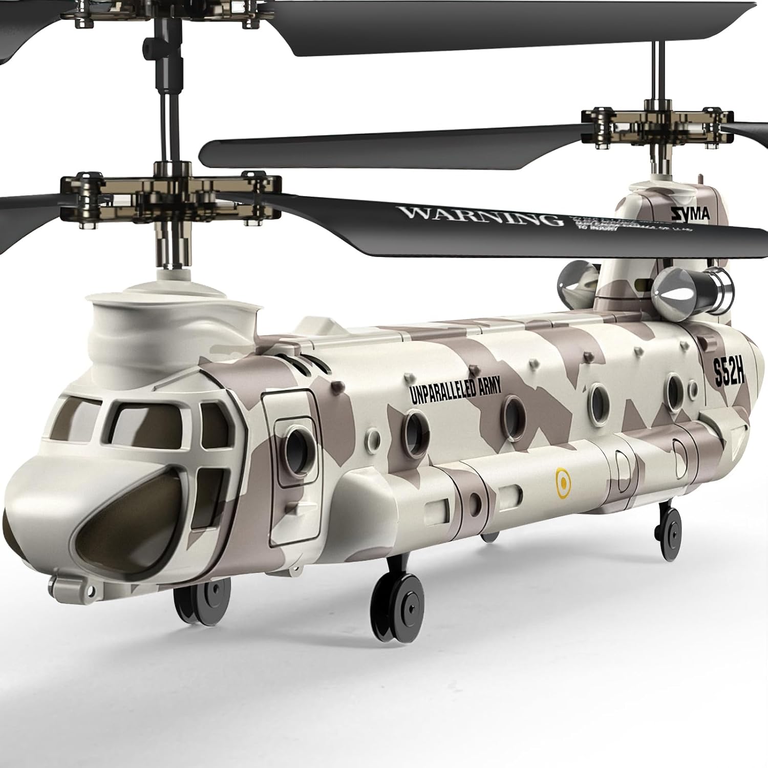 SYMA Remote Control Helicopter, S52H Military Transport RC Helicopters with Altitude Hold, One Key take Off/Landing, LED Light, Low Battery Reminder, Army Toys for Kids and Military Fans