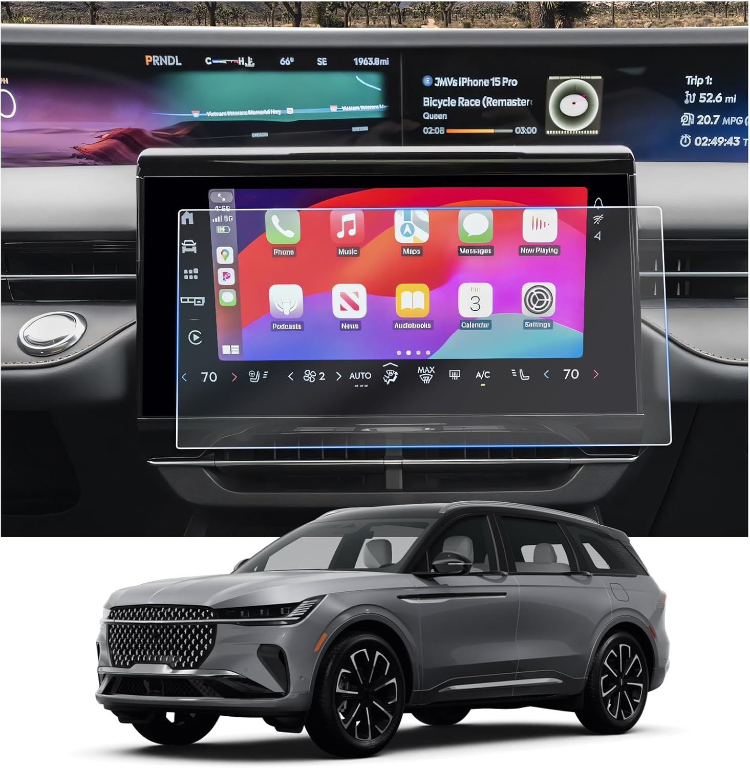 CDEFG 2PCS for 2024 2025 Lincoln Nautilus Screen Protector for 2024 2025 Lincoln Nautilus 11.1-inch Screen Cover Center Touchscreen Protector 2024 2025 Nautilus Accessories HD Clear Anti Glare