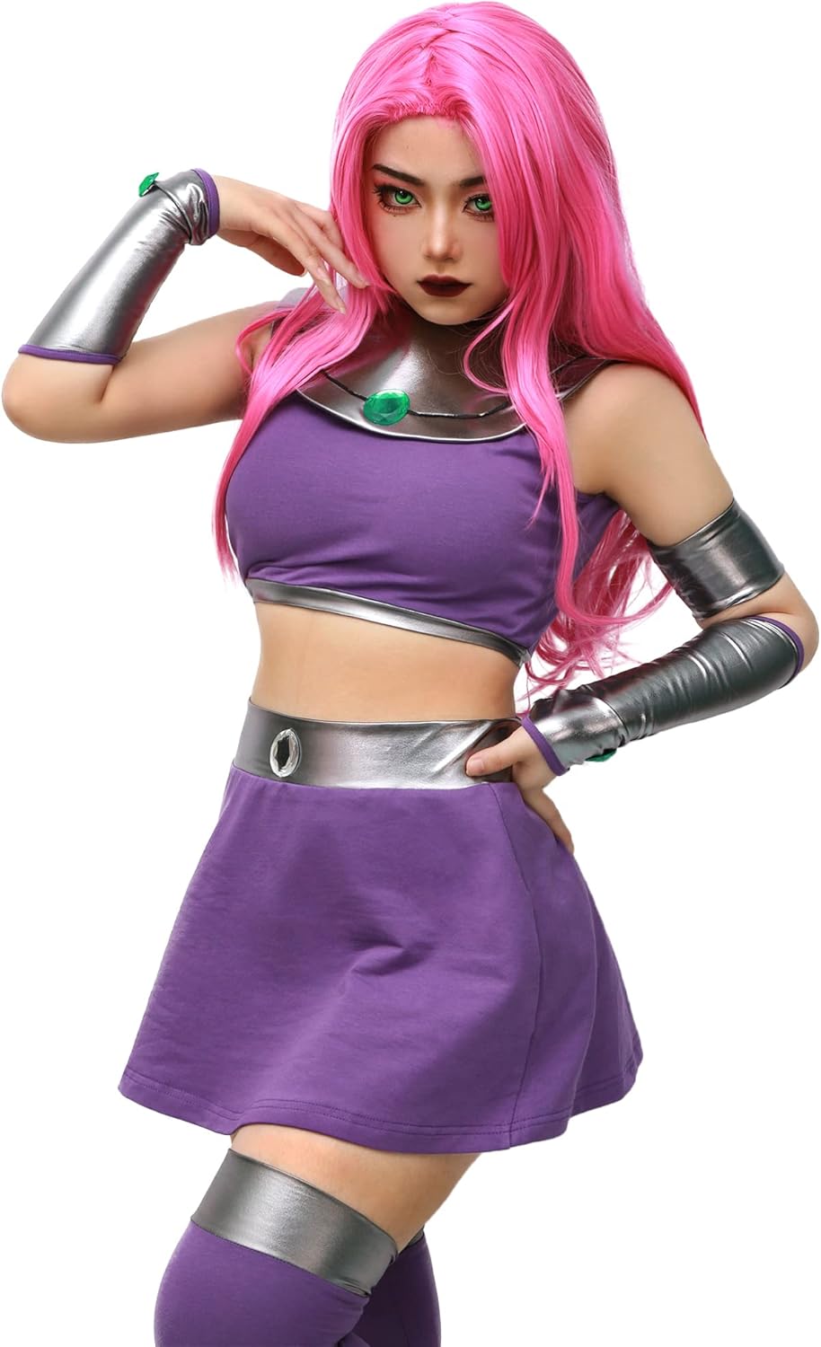 C-ZOFEK US Size Purple Dress Cosplay Costume Halloween Outfit with Stockings for Christmas