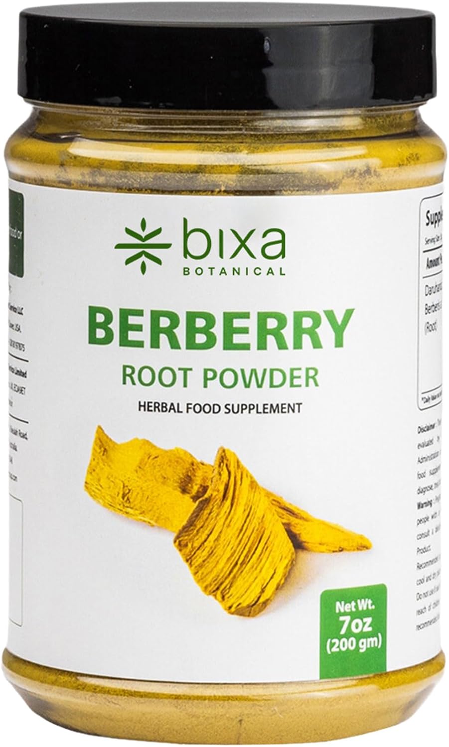 BixaBotanical Berberry Root Powder | Berberis Aristata/Daruharidra | 200 Grams / 7 OZ | Ayurvedic Herbal Supplement | Gluten Free, Non-GMO, Steam Treated, Vegan, 100% Pure.