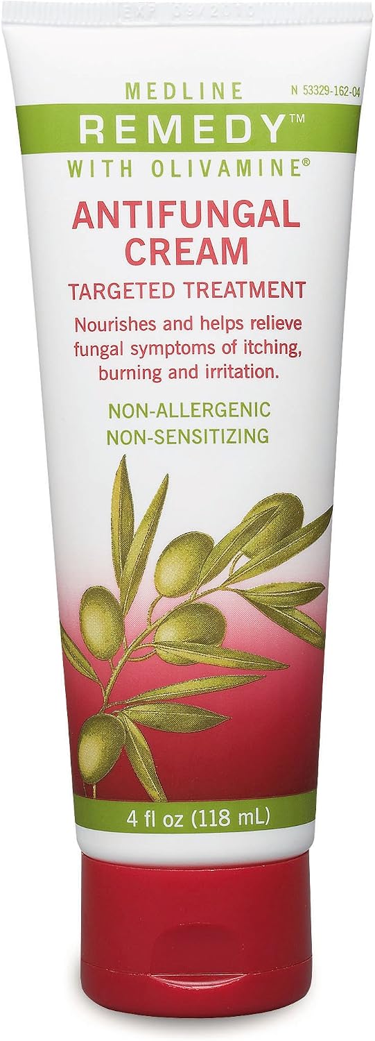 Medline Remedy Olivamine Antifungal Cream, White, 4 fl oz