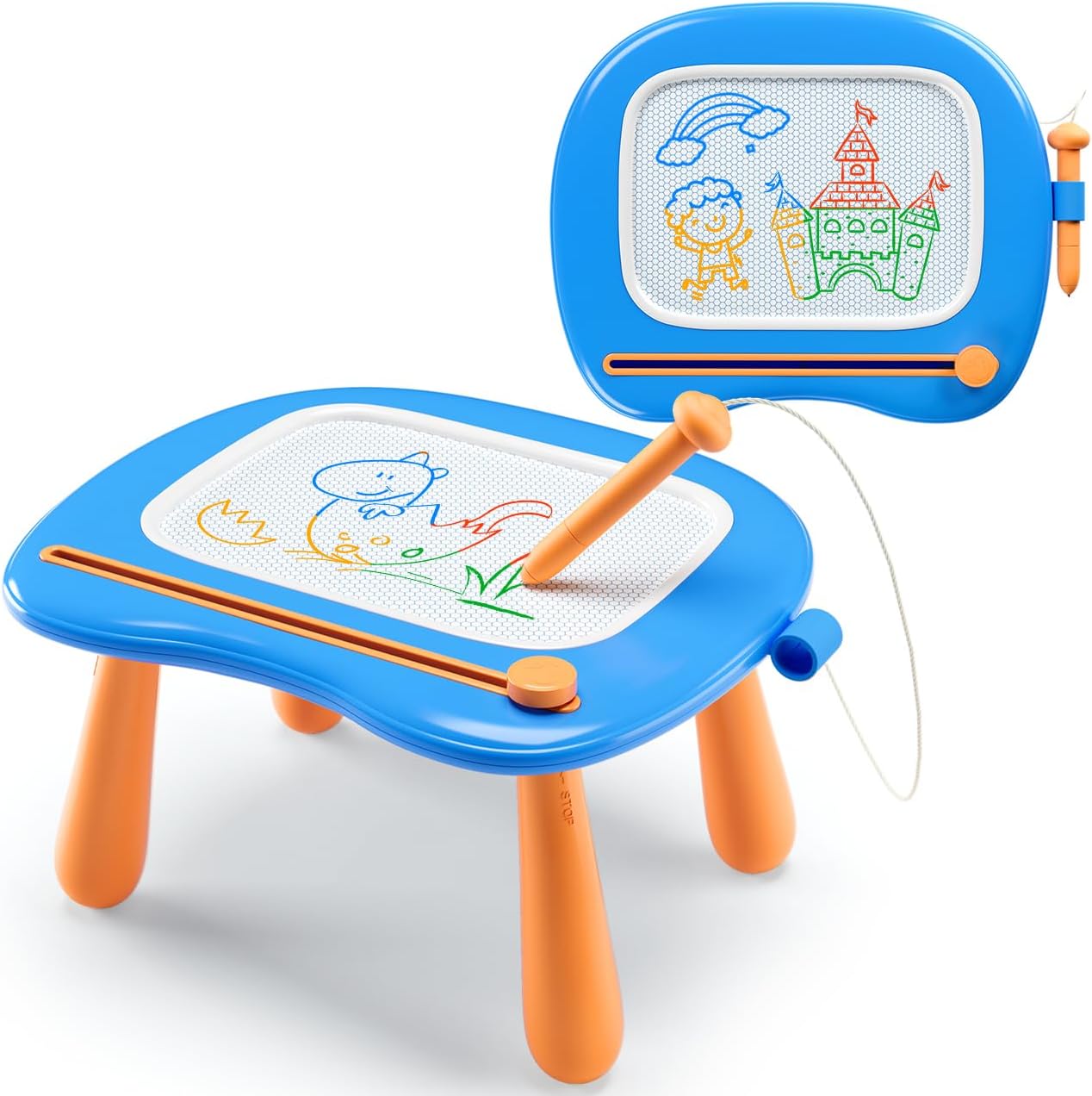 SYHLN Magnetic Drawing Board Toddlers Toys for 1 2 Year Old Boys - Preschool Education Learning Toys for 12-18 Month Baby - Doodle Pad Birthday Gifts Presents for Kids Age 1-3 - Blue