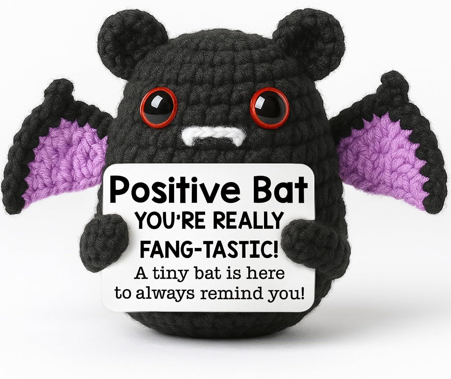 MBL Positive Inspirational Bat Gifts - Small Cute Handmade Emotional Uplifting Support Knitted Bats for Women Kids Teens Friends Halloween Birthday Graduation Christmas Stocking Stuffers Presents