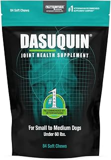 Nutramax Laboratories Dasuquin Joint Health Supplement for Small to Medium Dogs - With Glucosamine, Chondroitin, ASU, Boswellia Serrata Extract, Green Tea Extract, 84 Soft Chews