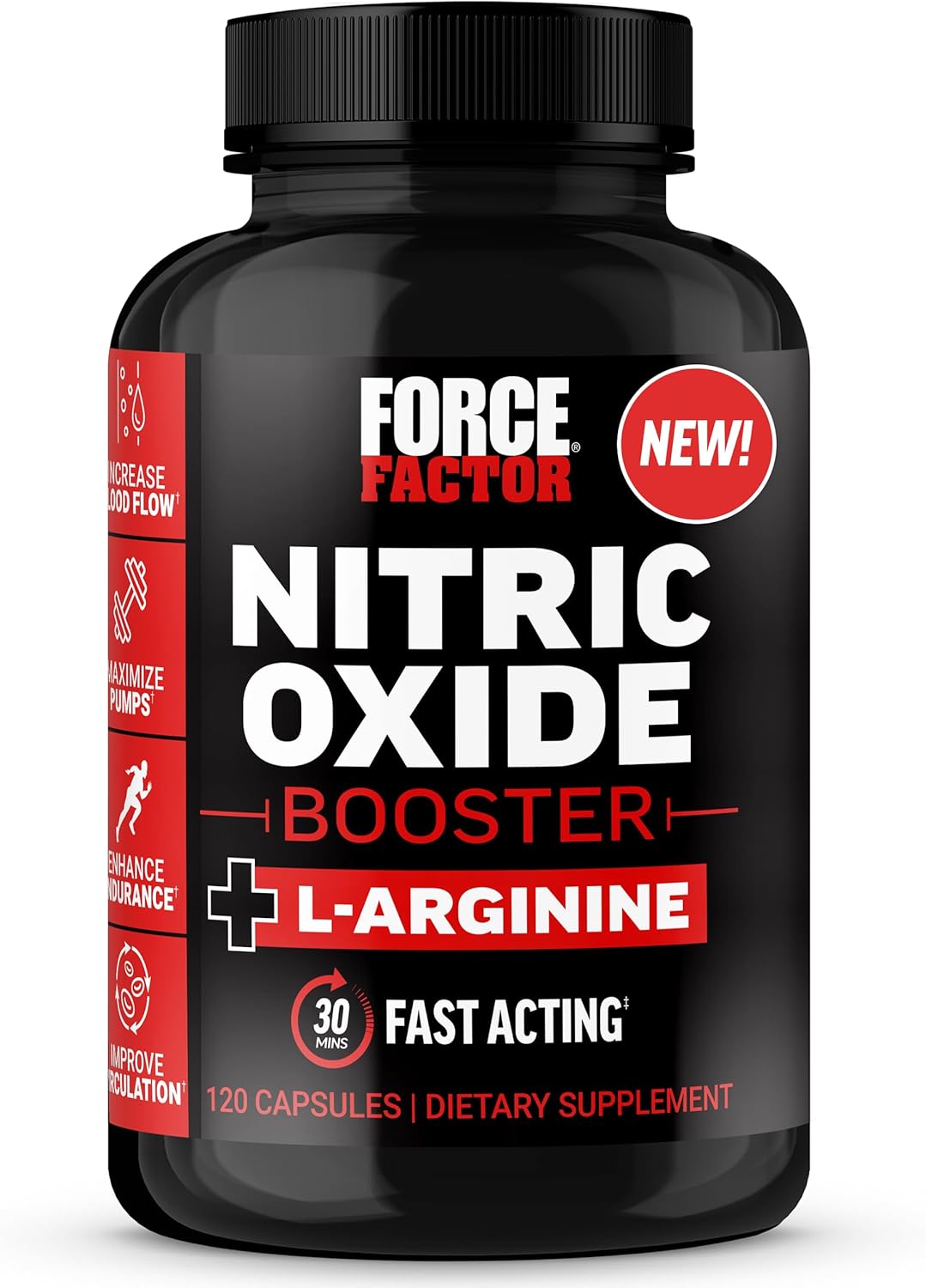 Force Factor Nitric Oxide Booster, Fast-Acting Formula with L-Arginine