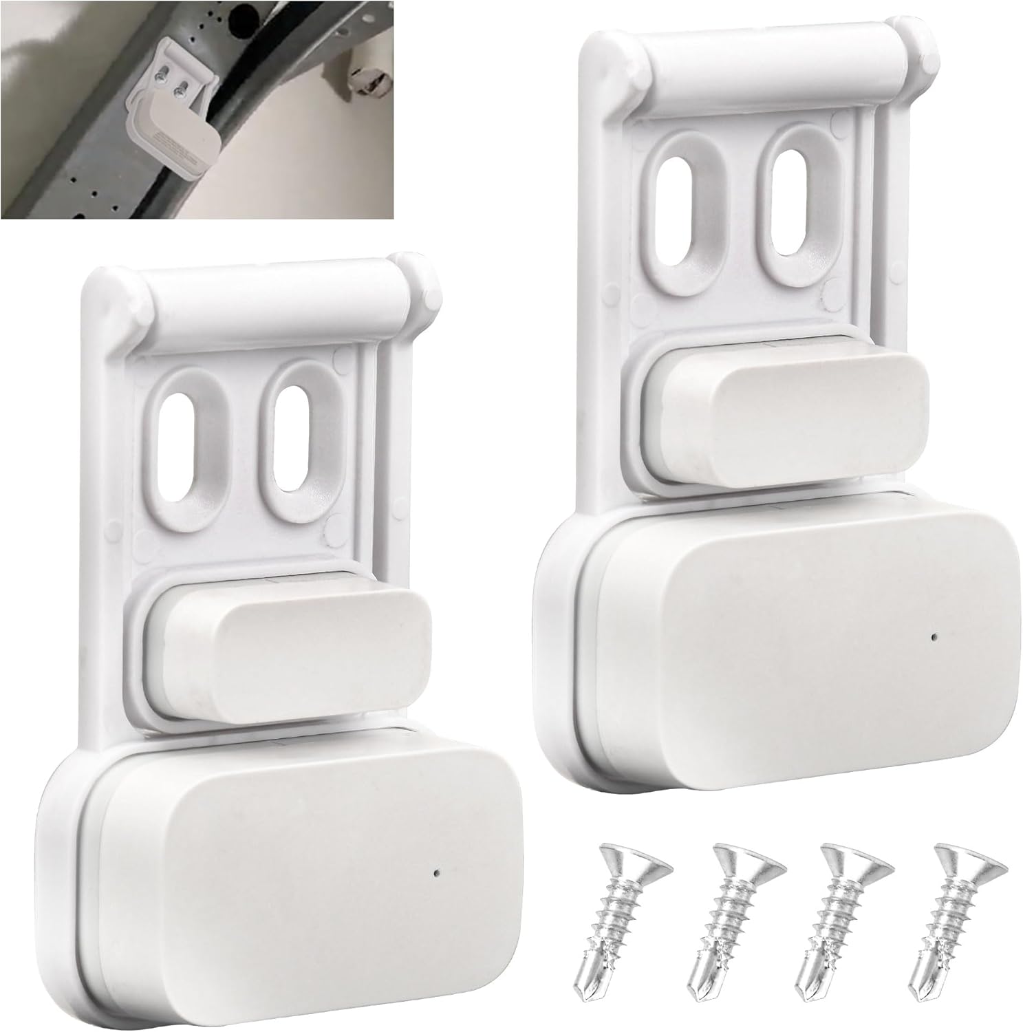 2 Pack Garage Door Mount Bracket for Aqara Door and Window Sensor, White, Either with Screws or Double Sided Tape