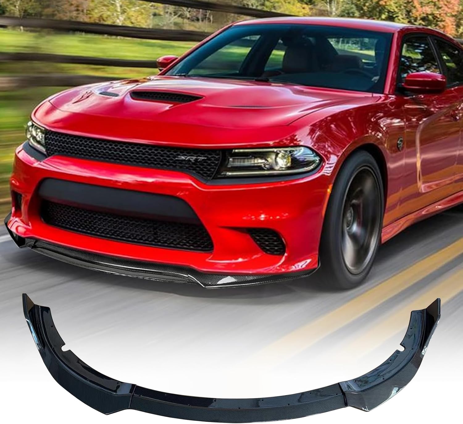 AAriguthel Front Bumper Lip Compatible with 2015-2023 Dodge Charger SE RT SXT GT Sport Style Front Bumper Lip Spoiler Air Chin Body Kit Splitter Black ABS 2019-2023 SXT Trims 4-Door Sedan