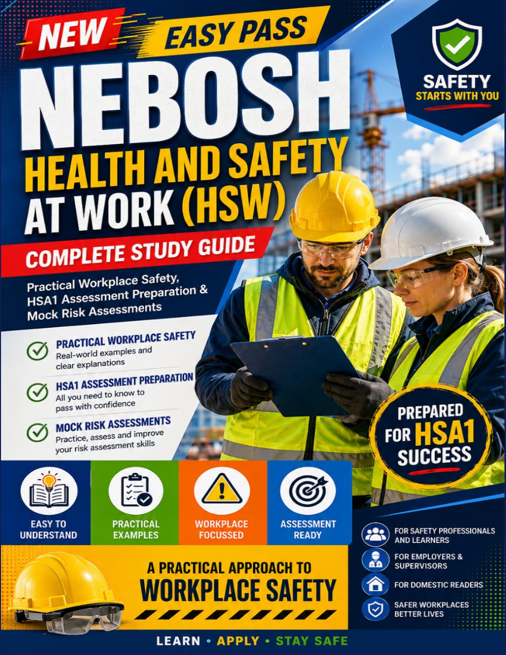 New Easy Pass NEBOSH Health and Safety at Work (HSW): Complete Study Guide: Practical Workplace Safety, HSA1 Assessment Preparation & Mock Risk Assessments