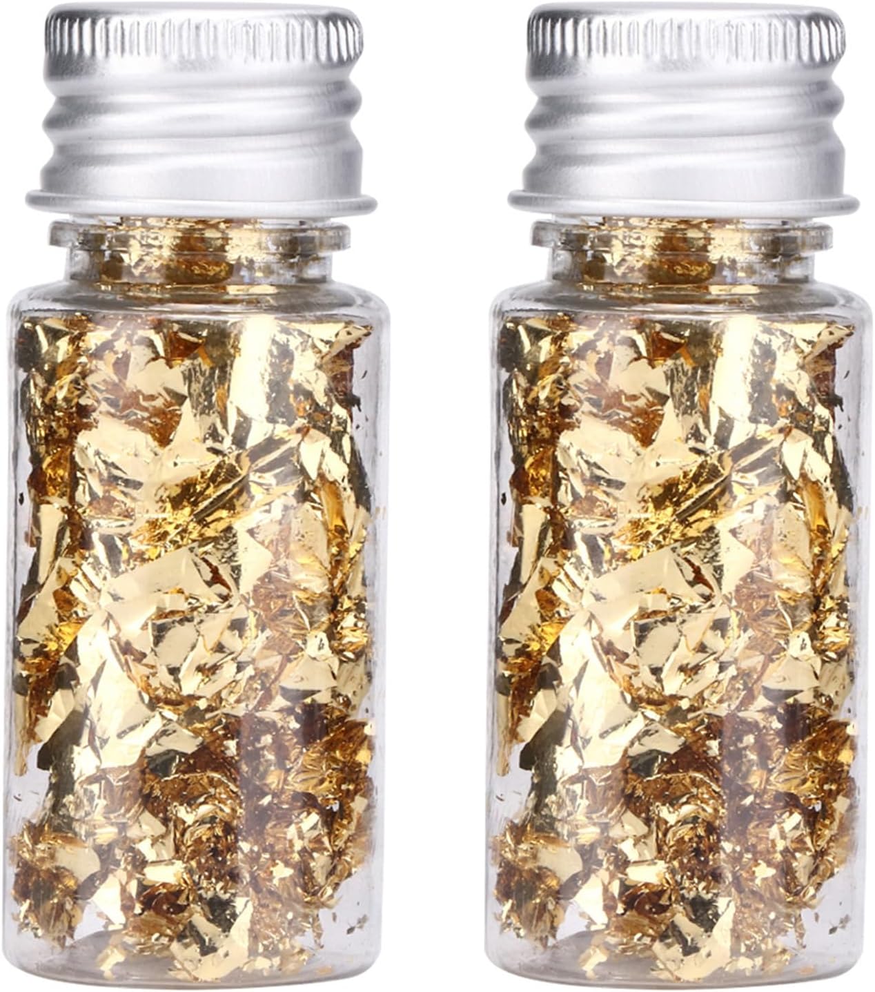 Tiiyee 2 Bottled Decorative Gold Leaf, 24K Edible Gold Leaf Cake Decorating Gold Leaf Sheets Metallic Gilding Paper for Craft Cooking Makeup Chocolate Decoration Resin DIY Arts Nails Jewelry Making