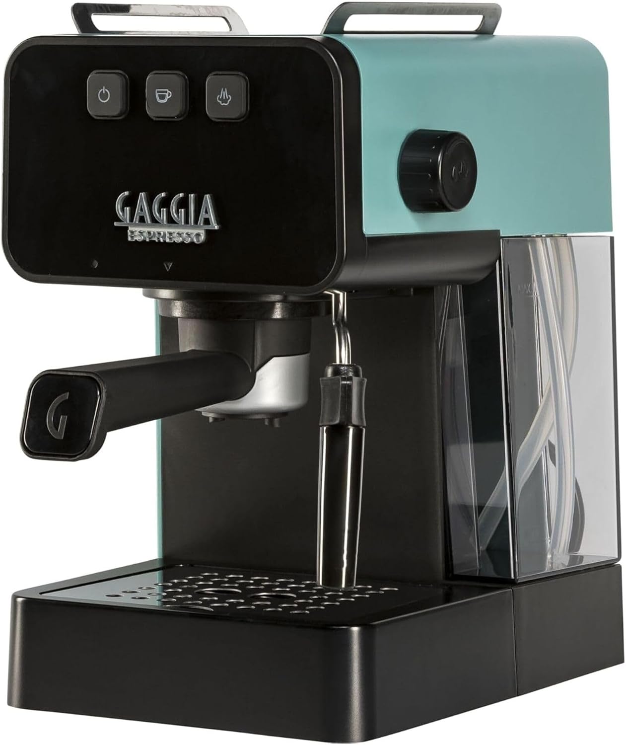 Gaggia Espresso Deluxe Manual Coffee Machine and Cappuccino Maker with Milk Frother, Riverway Green