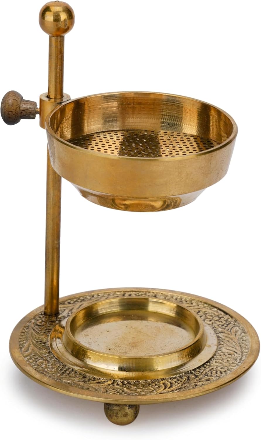Ajuny Incense Burner Holder Tea Light Candle or Charcoal Resin Heated Beautiful Adjustable Design Golden for Home Decor Fragrance Spiritual Accessories Best Gifts