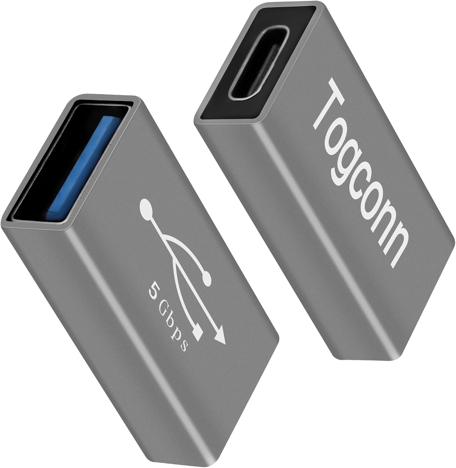USB to USB C Adapter 2 Pack, Bi-Directional USB Type-C (Female) to USB Type-A (Female) On-The-Go (OTG) Converter Connector Support Charging & Data Sync for Laptop, PC, iPhone, MacBook Pro