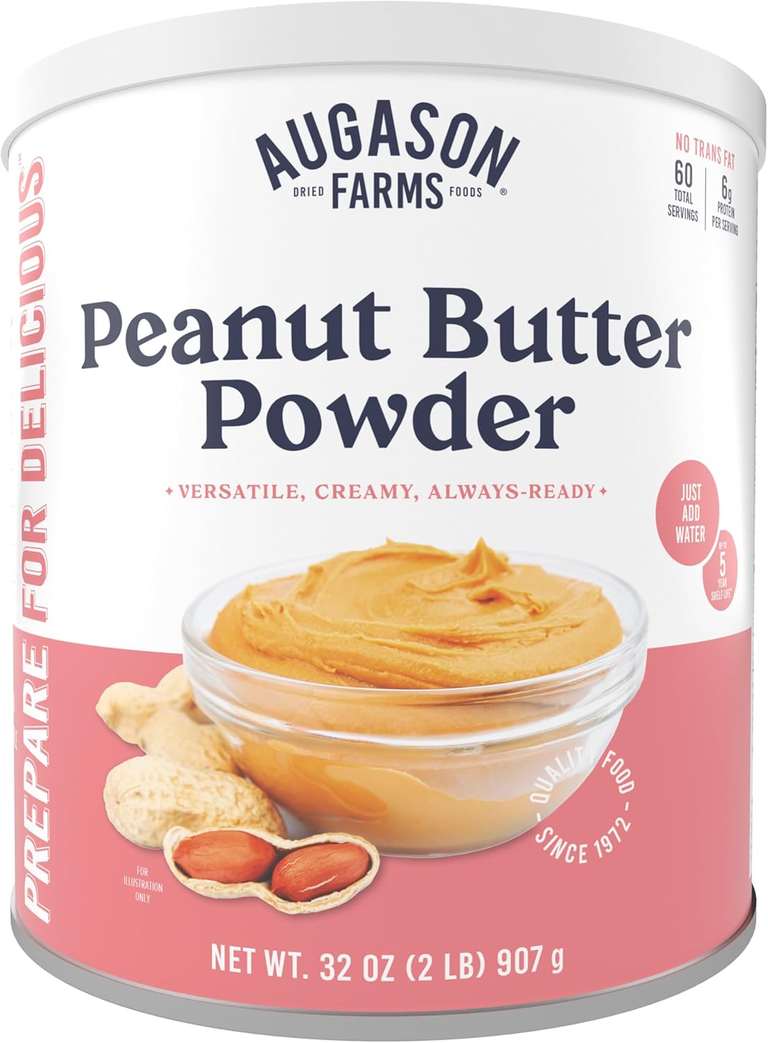 Augason Farms Peanut Butter Powder 2 lbs No. 10 Can