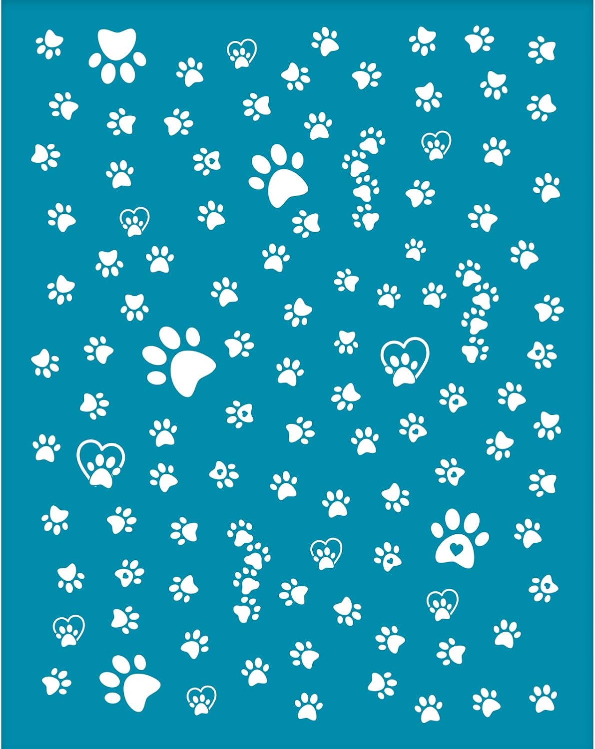 OLYCRAFT Clay Stencils Dog Paw Pattern Non-Adhesive Silk Screen Printing Stencils Reusable Cloud Mesh Stencil Transfer Washable Stencil for Polymer Clay Jewelry Earring Making 5x4 Inch