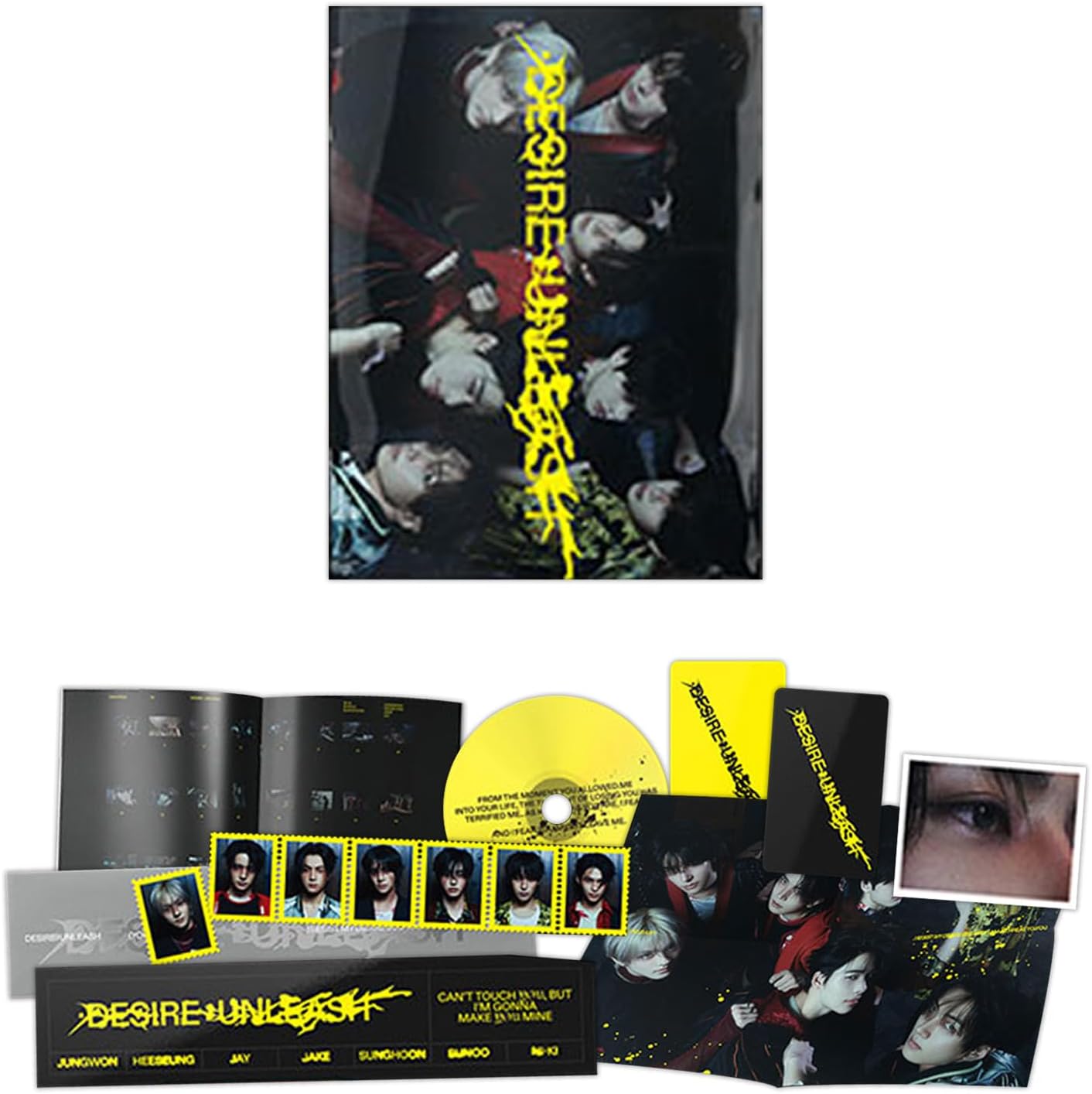 [DESIRE : UNLEASH] (YOU Ver.) Cover R + Seal Set + Photobook + Poster + Sticker + Mini Photo Piece + 2 Pin Badges + 4 Extra Photocards