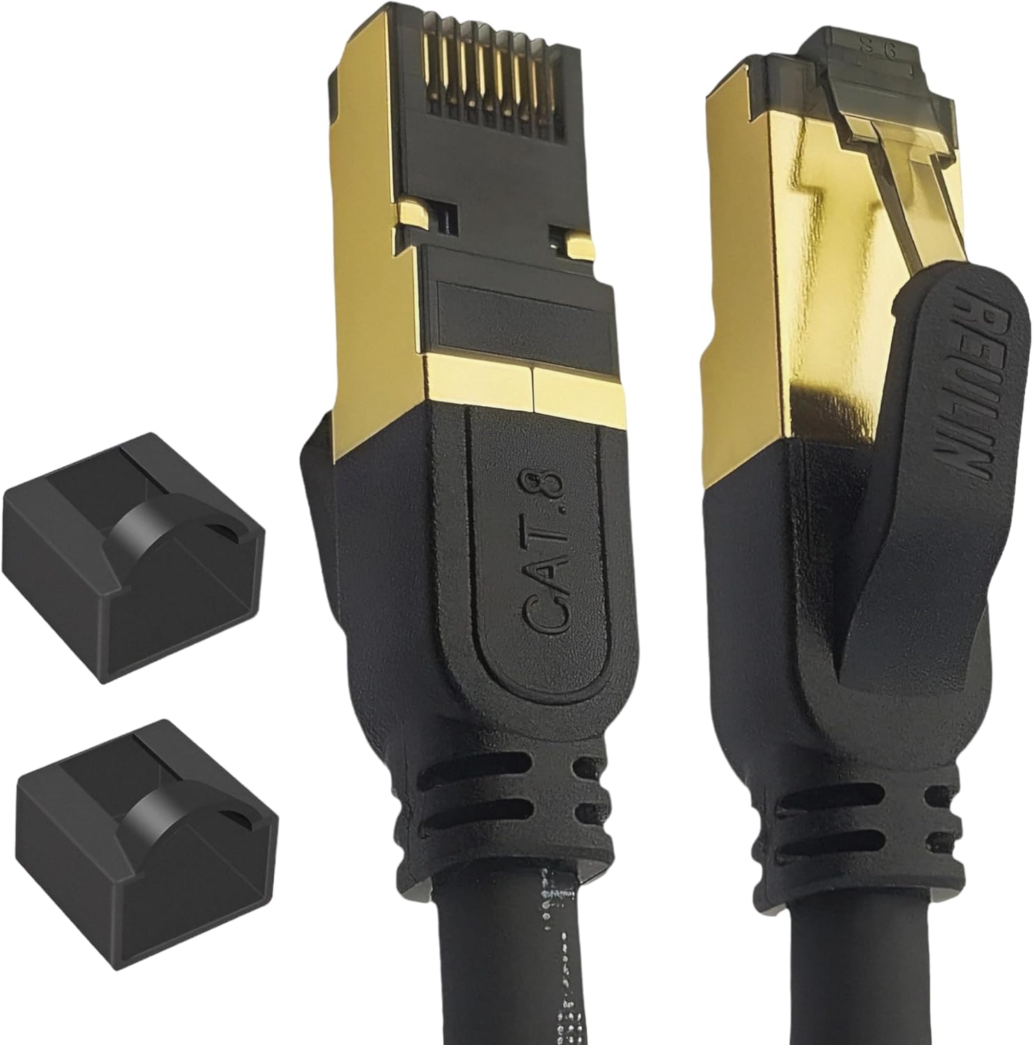Reulin Plug & Play 2.5M Long Cat8 Ultra-Fast High-Speed Internet Ethernet Cable 40Gbps RJ45 LAN Patch Cord 2.5 M For Network Switch/Gaming Console/Router/Modem/Smart TV/Docking Station/PC 2.5 Metres