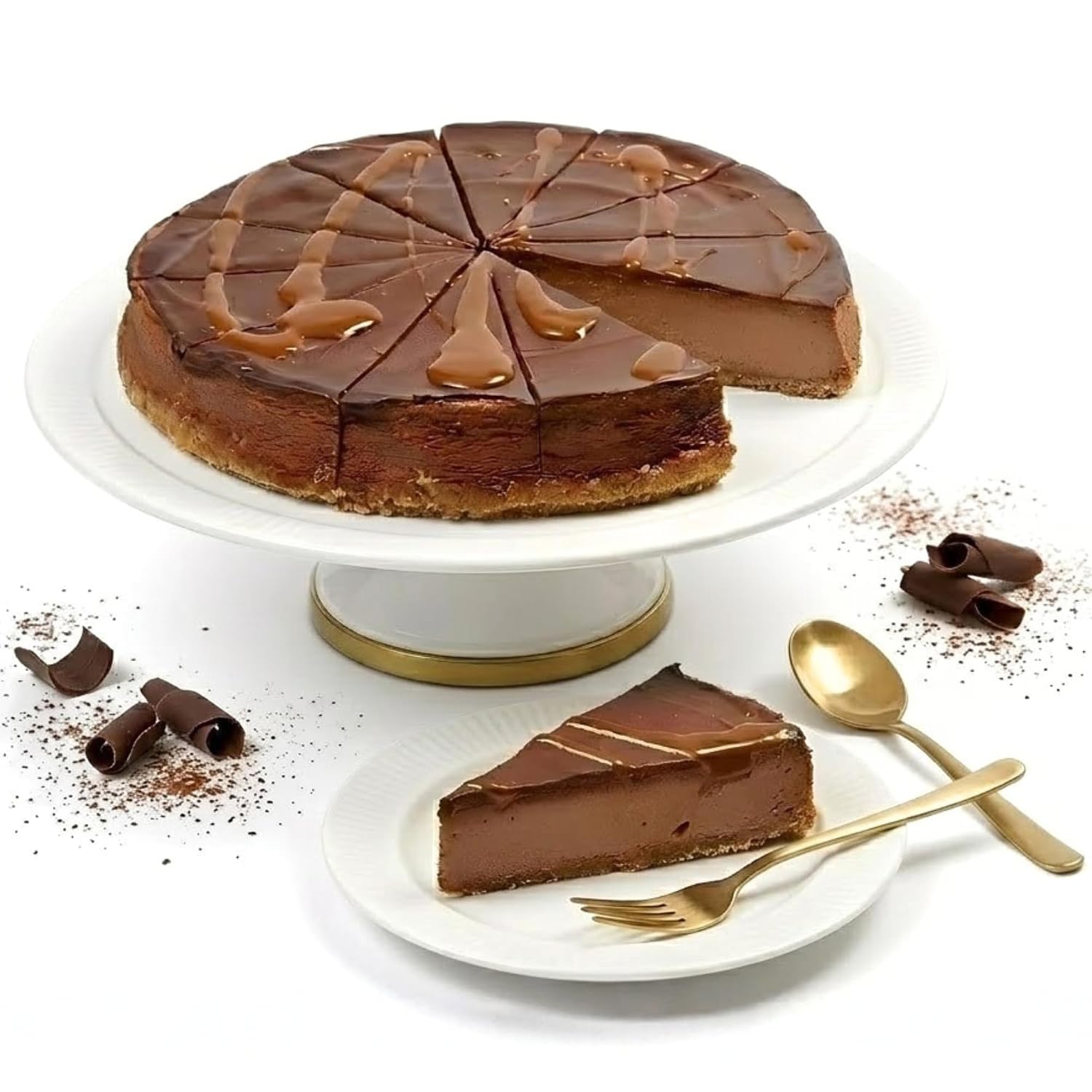 Andy Anand Sugar-Free Chocolate Fudge Cheesecake - 9 inch, 2 lbs, Handcrafted Fresh New York-Style Cheesecake with Real Cocoa, Includes Greeting Card, Diabetic-Friendly Gift Delivery