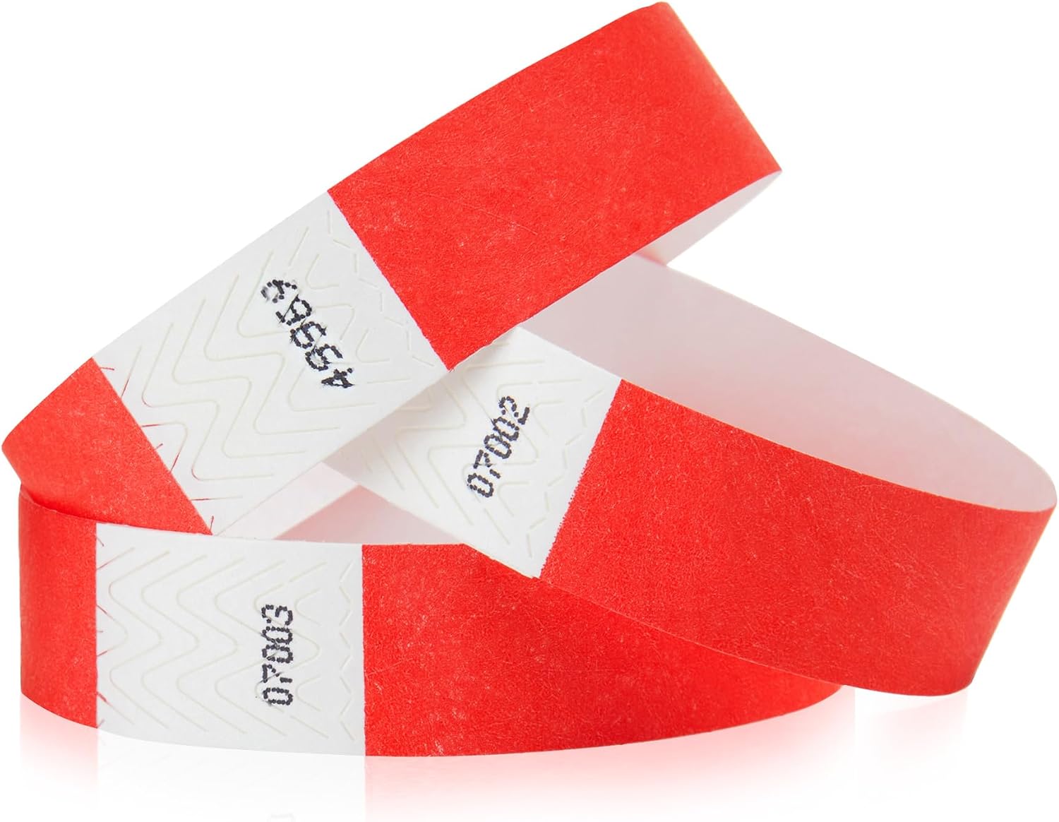 5,000 WristCo Neon Red Tyvek Wristbands for Events - Tamper-Proof Design