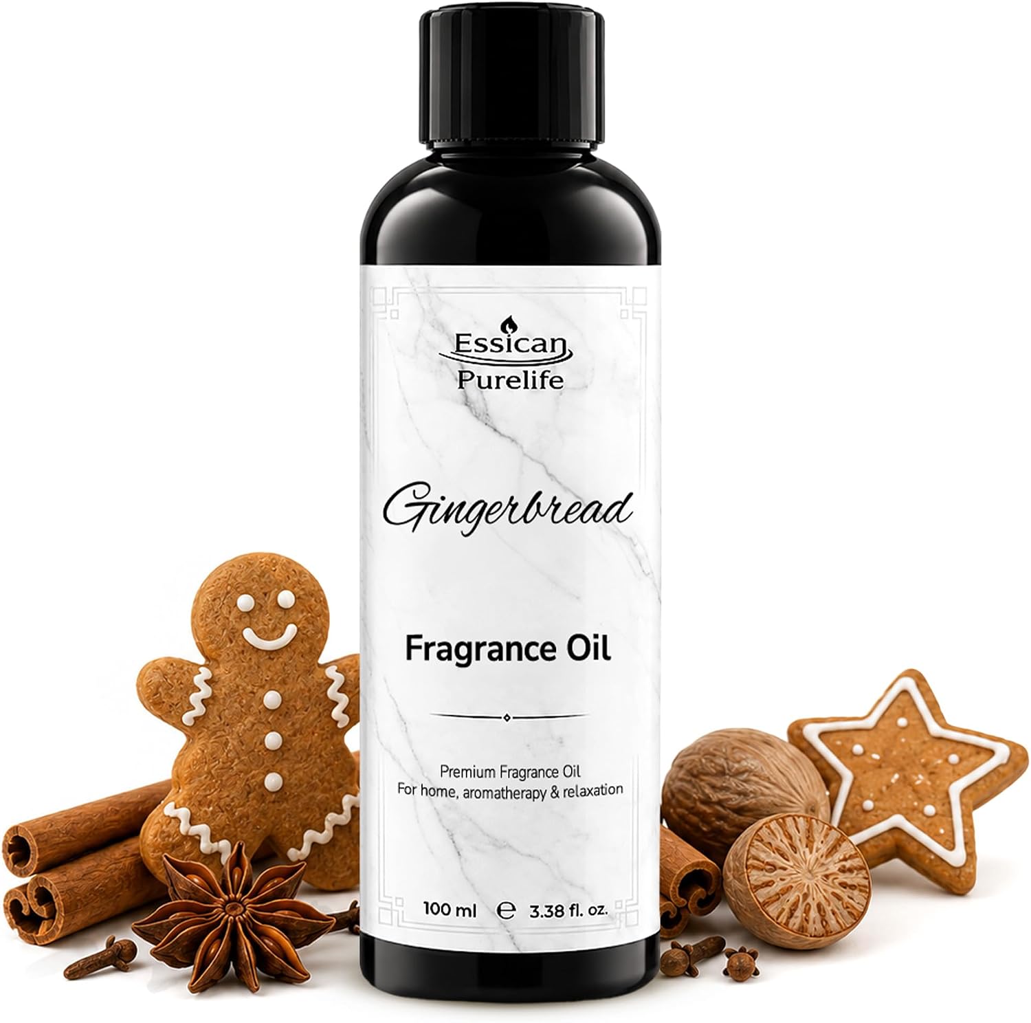 Essican Purelife Gingerbread Fragrance Oil for Candle Making Scents 100ml