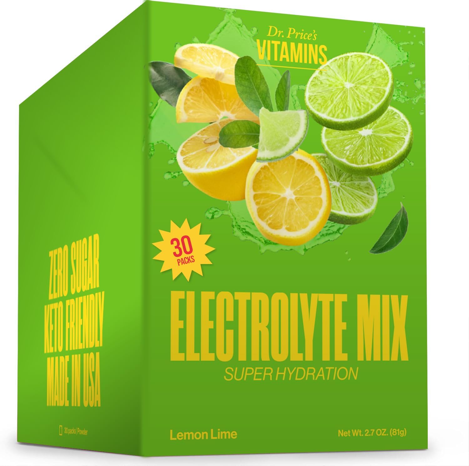 Dr. Price’s Electrolyte Mix | Sugar-Free Hydration Powder with 72+ Trace Minerals | No Sugar, Fast-Dissolving Electrolytes Powder Packets
