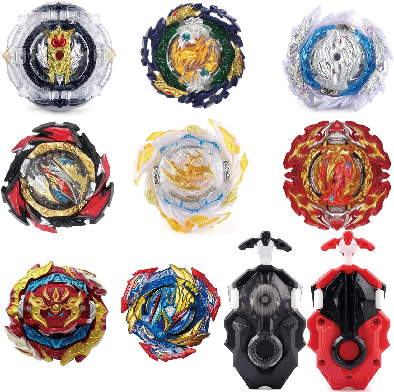 Battling Top Burst Gyro Toy Set Toy Gift for Children Boys Ages 6 8 10 12+ Combat Battling Game 12 Burst Spinning Tops 2 Two Way Launchers Grip Starter
