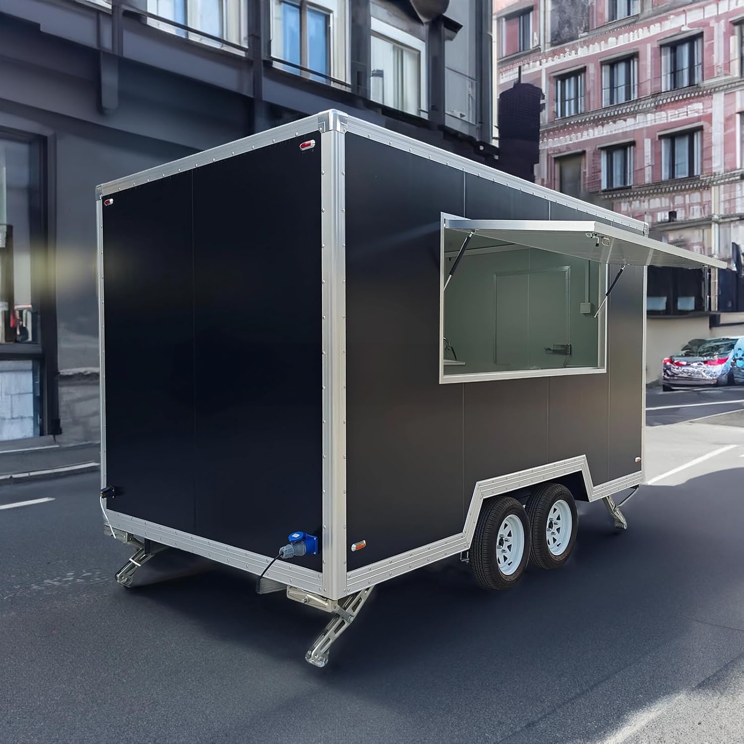 12FT Food Trailer Truck DDP Food Trailer for Sale Hot Dog Cart for Commercial Use Concession Food Truck Vending Cart with Full Trailer Equipment
