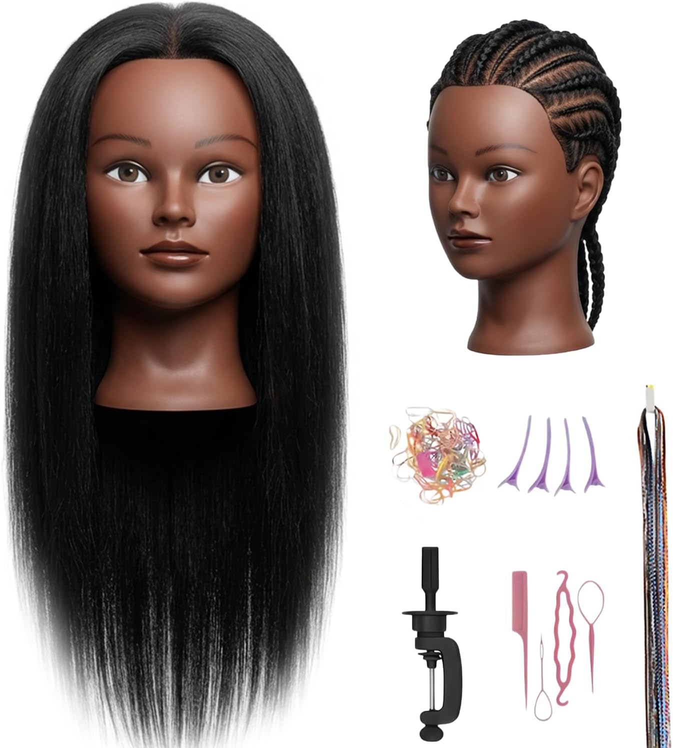 Mannequin Head Human Hair, 100% Real Human Hair Cosmetology Training Head