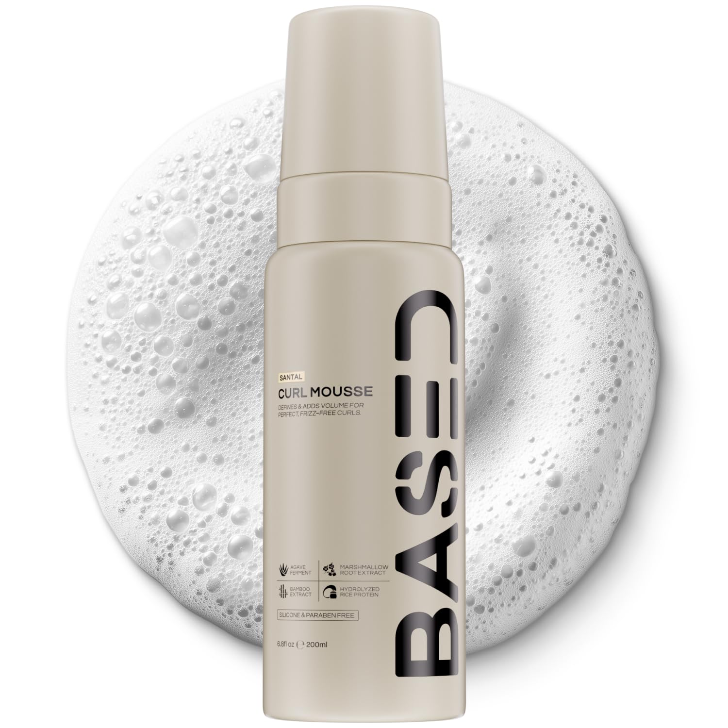 BASED Curl Mousse, Instant Volume & Definition (6.8 fl oz, Pack of 1)