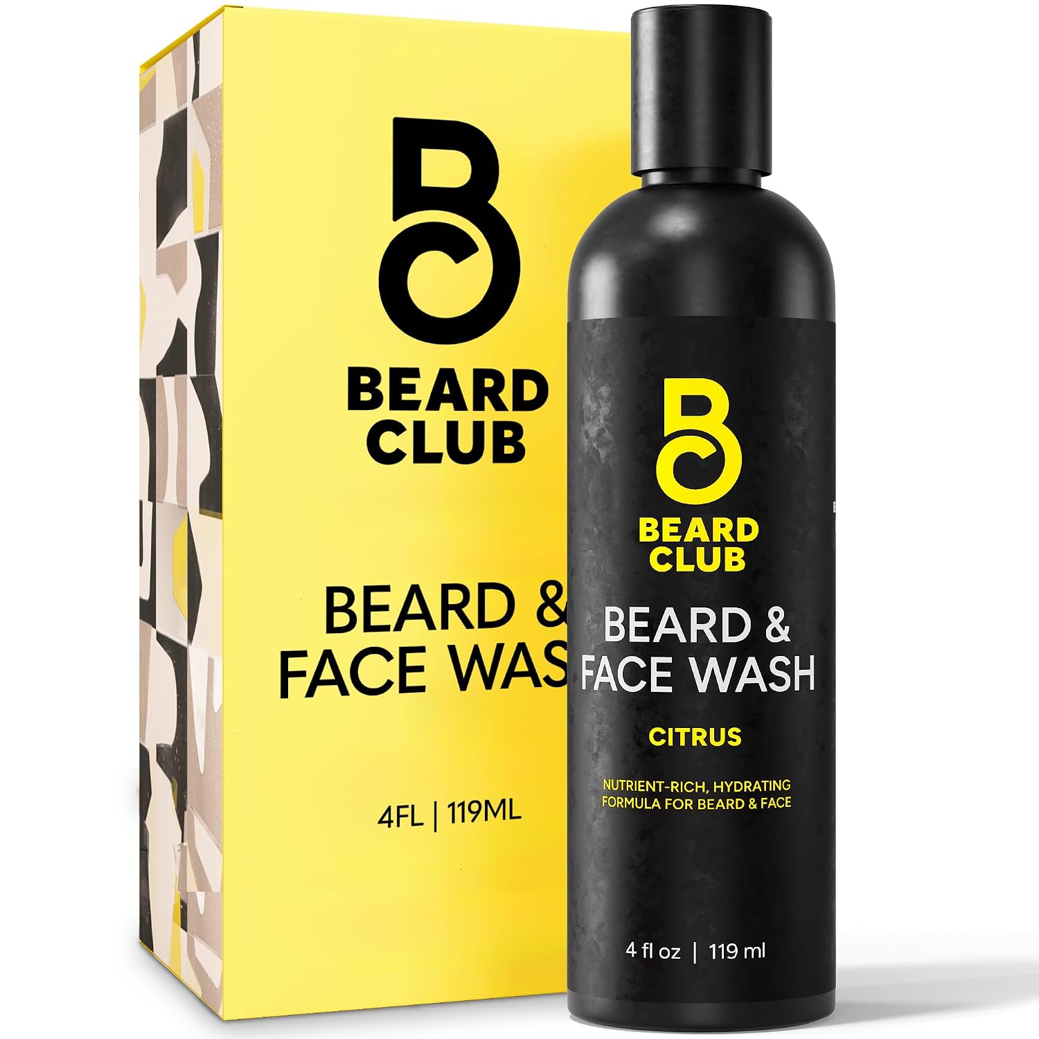 Beard Club Citrus Beard & Face Wash – All-in-One Cleanser, Softens & Nourishes Facial Hair, Hydrates & Cleans Skin, Paraben & Sulfate-Free