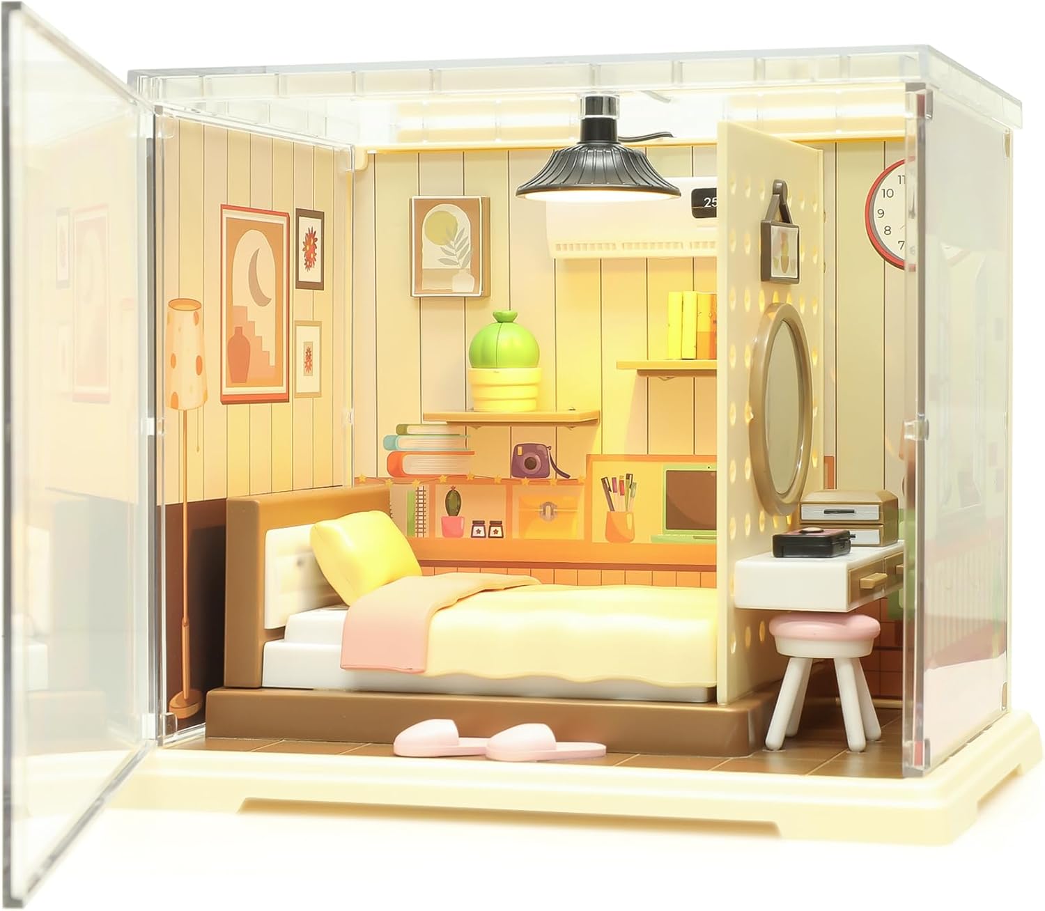DIY Miniature House Kit, Dollhouse Kit, Miniature Kit, DIY Mini House Building Kit for Adult Teen, Tiny Room Making Kit Craft Hobbies Gift, Cozy Dream Bedroom