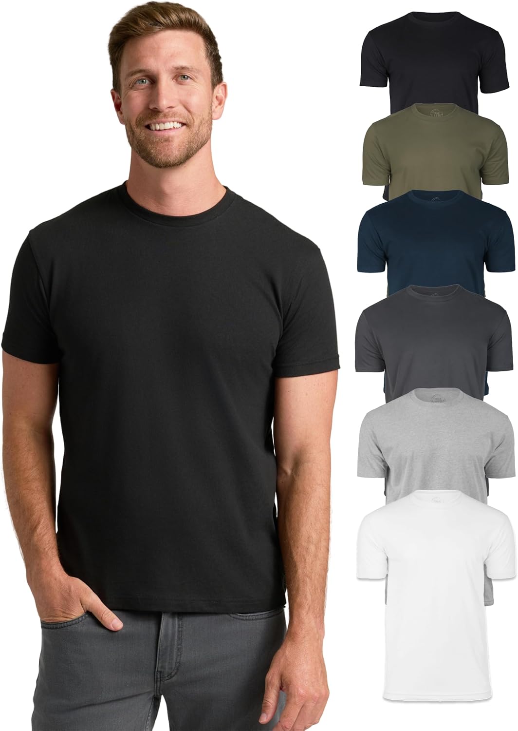 True Classic Mens T-Shirts – Short Sleeve Crew Neck T Shirts for Man, Cotton Blend Plain Novelty Men's T-Shirts