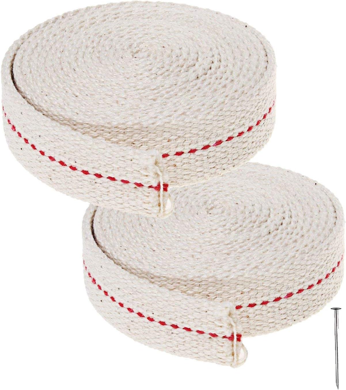 13 Feet/ 2 Rolls Cotton Oil Lamp Wick, 3/4 Inch Replacement Oil Lanterns Wick for Oil Lamps and Oil Burners