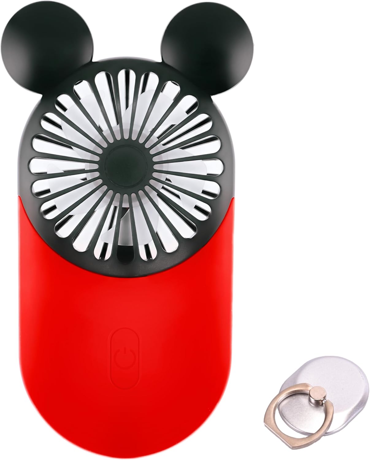 DecoLife Cute Personal Mini Fan, Handheld & Portable USB Rechargeable Fan with Beautiful LED Light, 3 Adjustable Speeds, Portable Holder, Perfect for Indoor Or Outdoor Activities, Cute Mouse