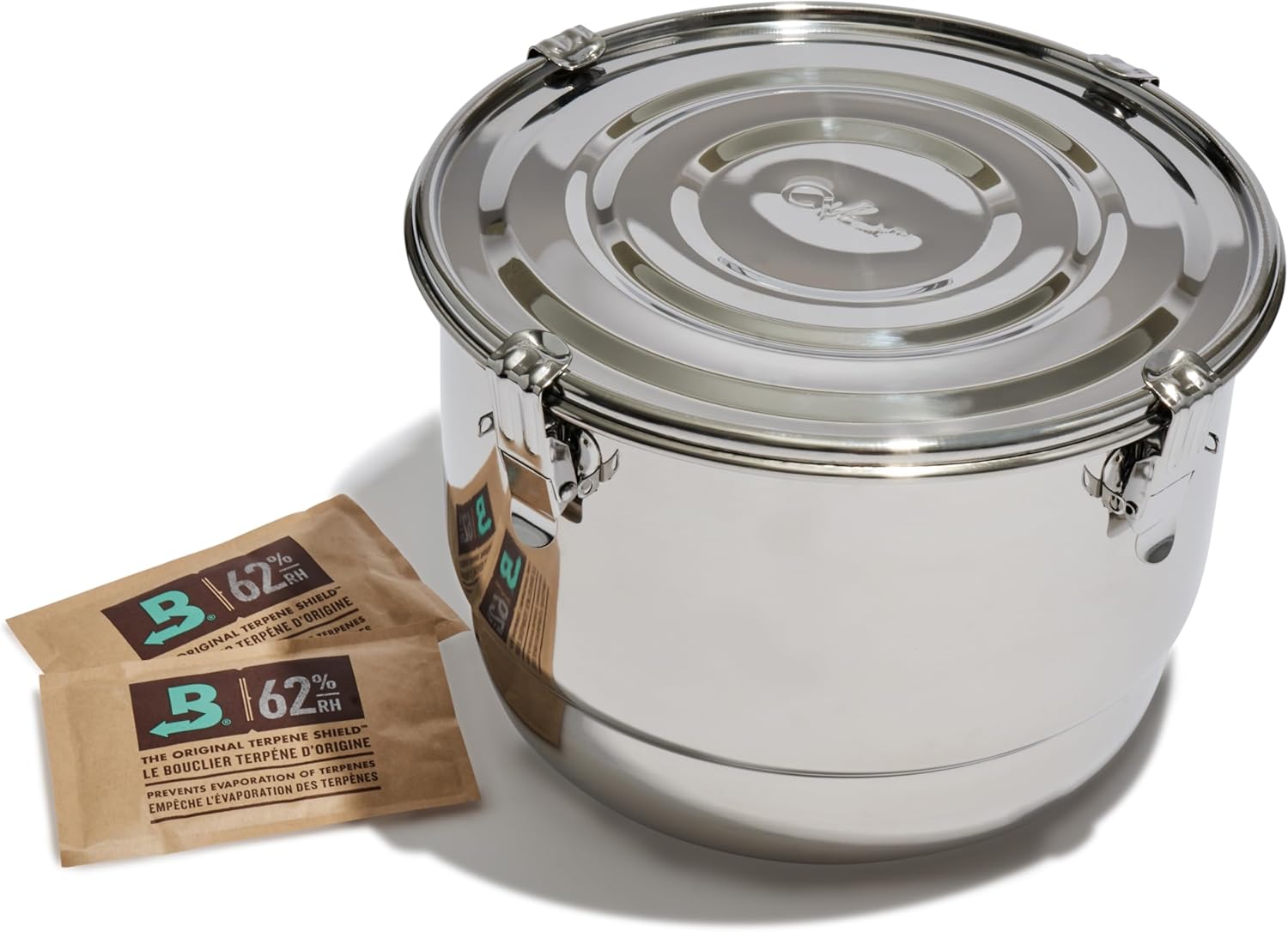 CVAULT by Boveda | 1 lb Container | Smell-Proof, Air Tight & Light Resistant | Food Grade Stainless Steel | Includes 62% RH Boveda