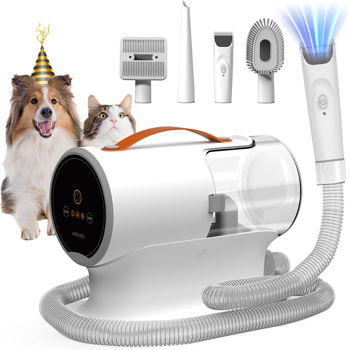 AIRROBO Dog Grooming Vacuum, Dog Grooming Kit,12000Pa Strong Pet Vacuum, 2L Large Capacity Vacuum for Shedding Grooming Hair, Quiet,PG100