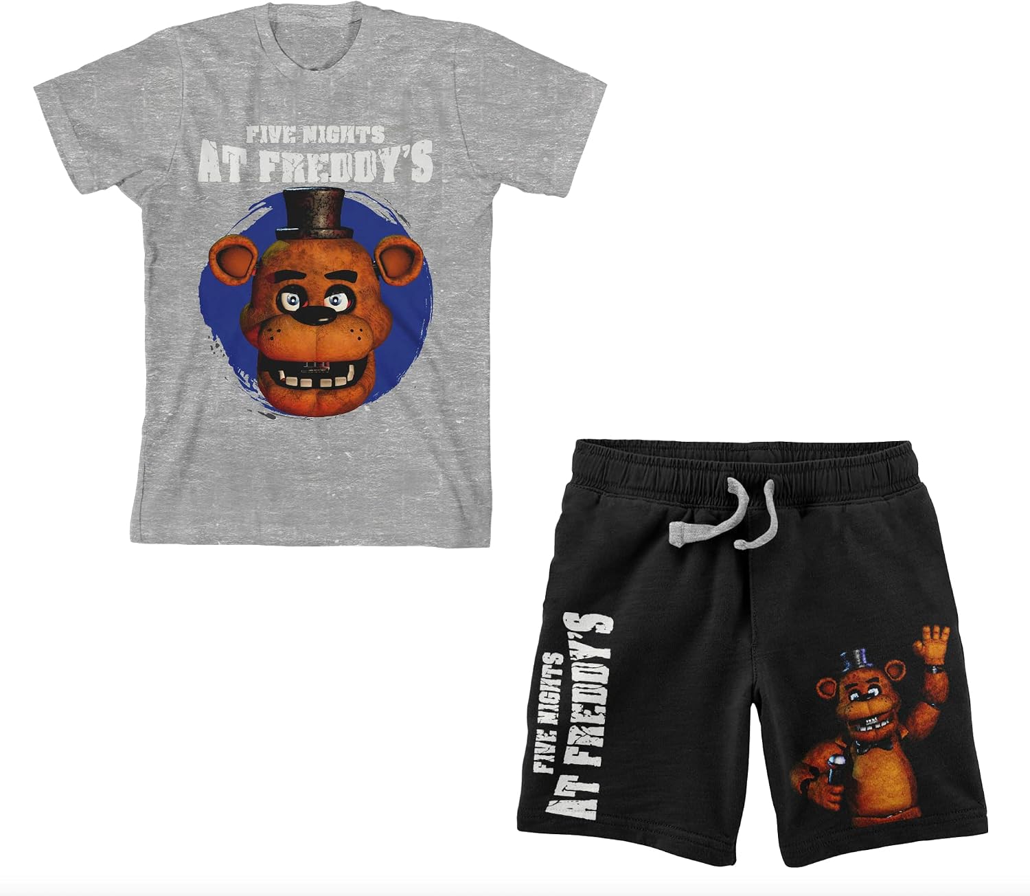 Bioworld Five Nights At Freddy's Freddy Fazbear Boy's Short Sleeve Shirt & Lounge Shorts Combo Set