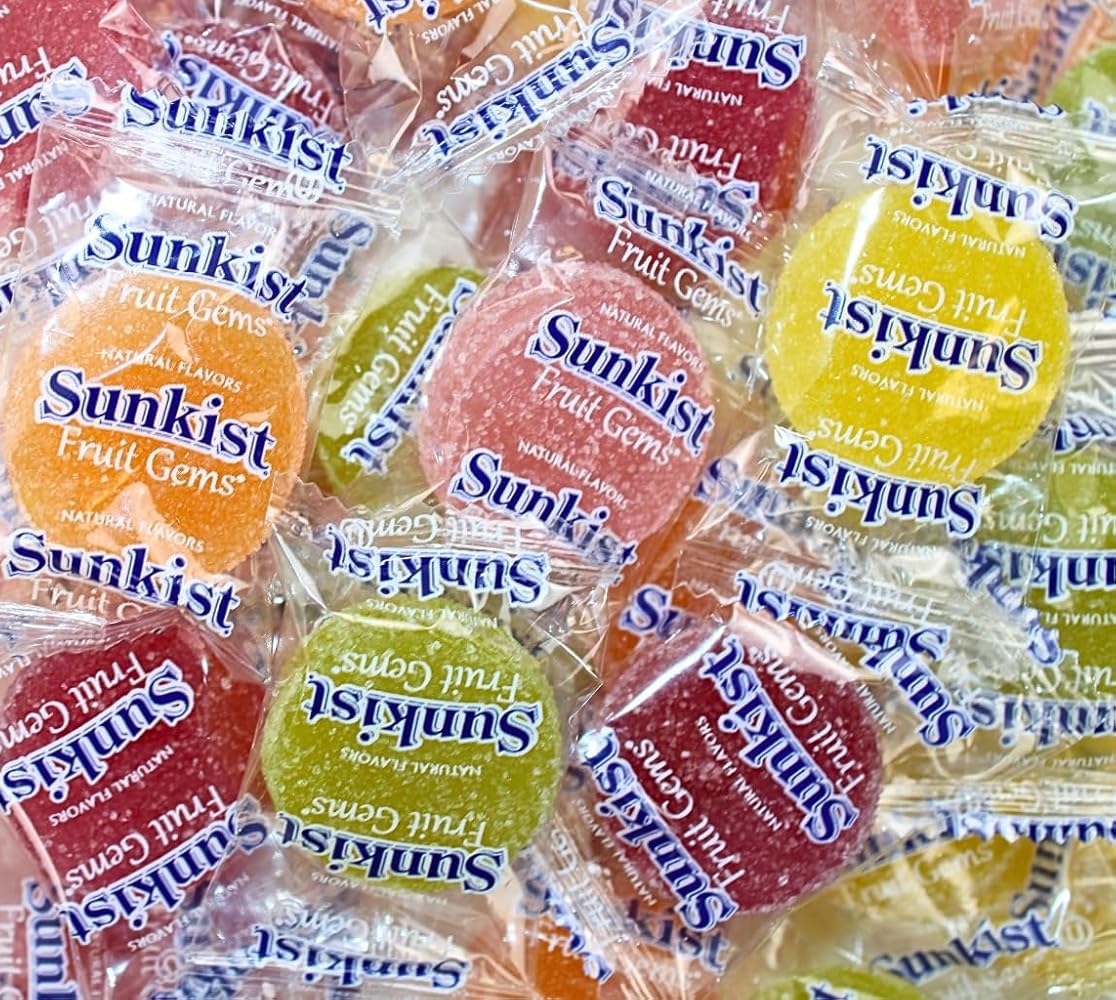 Fruit Gems candy – Assorted Citrus Flavors, 12oz Bulk Bag (Approx. 32 Count) – Individually Wrapped Chewy Candy for Parties, Gifts & Candy Buffets