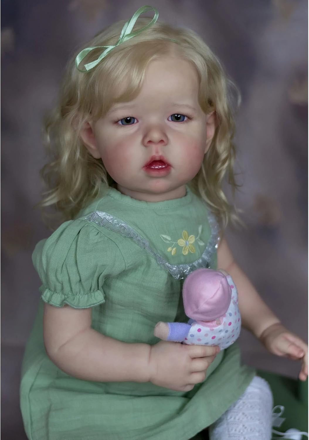 YIHANGG 30inch Huge Baby Size Reborn Baby Doll Toddler Girl 75cm Blonde Hair Princess Doll Soft Body 3D-Paint Skin Tone Birthday Xmas Gift