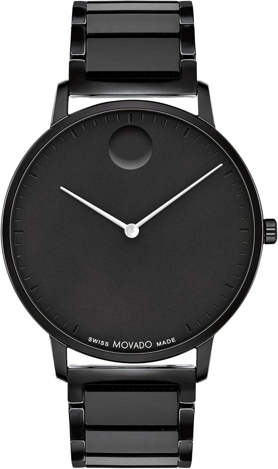 Movado Face Men's Luxury Quartz Watch - Swiss Movement - Water Resistance 30 Meters (3ATM) - Elegant Timepiece - Gift for Him - 41mm