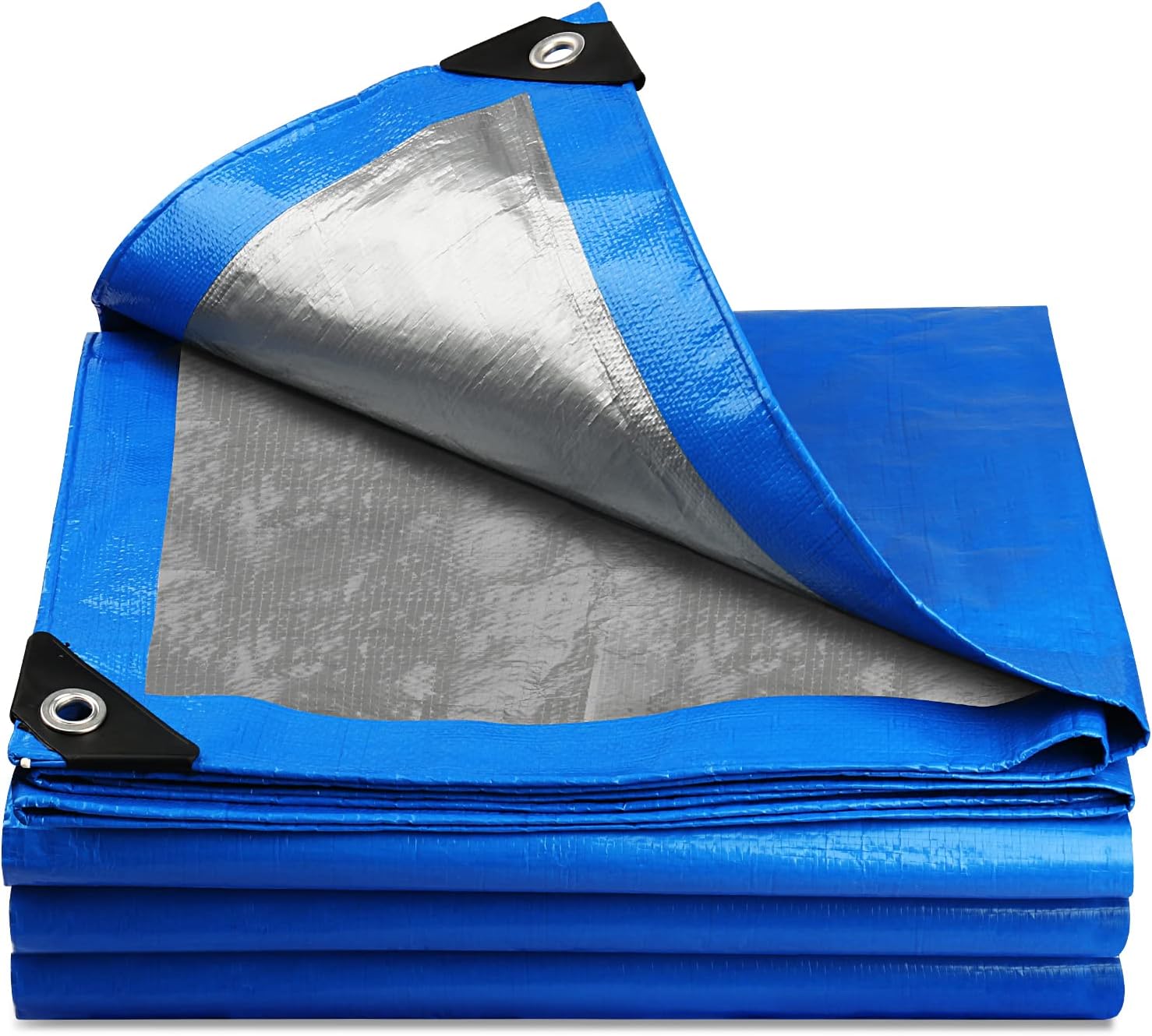 Onarway Tarpaulin 3m x 4m Thicken Tarpaulin Waterproof Heavy Duty 110GSM with Reinforced Grommets, Tarp Sheet Cover for Multipurpose Outdoor Use, Blue