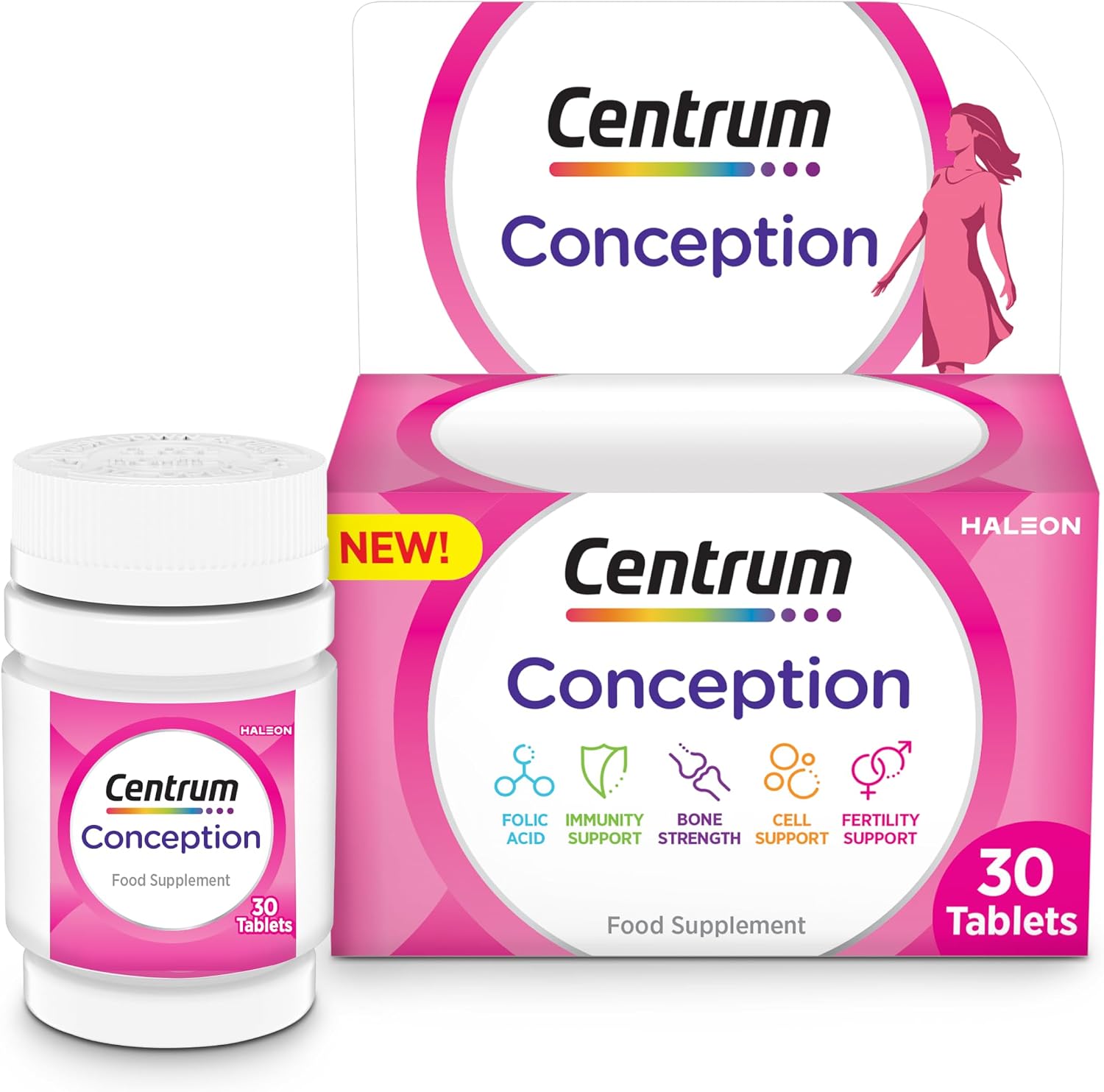 Centrum Conception Vitamins for Women, Fertility Supplements with 400_g Folic Acid, 30 Tablets