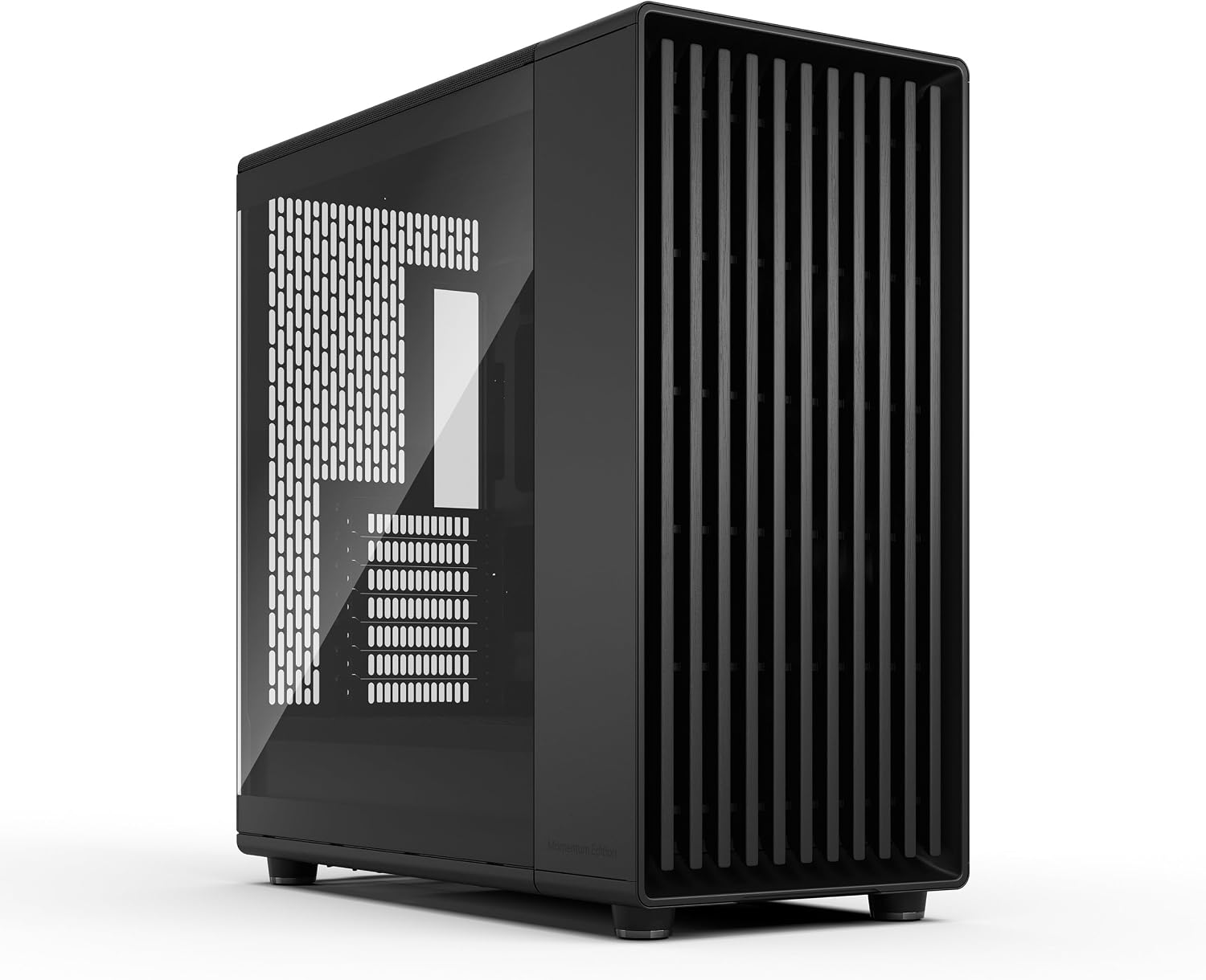 Fractal Design North XL Momentum Black - Glass Side Panel - Genuine Blackened Oak Wood Front - High Airflow PC Gaming Case - Three Powerful 140mm Momentum Fans Included - ATX/E-ATX Support