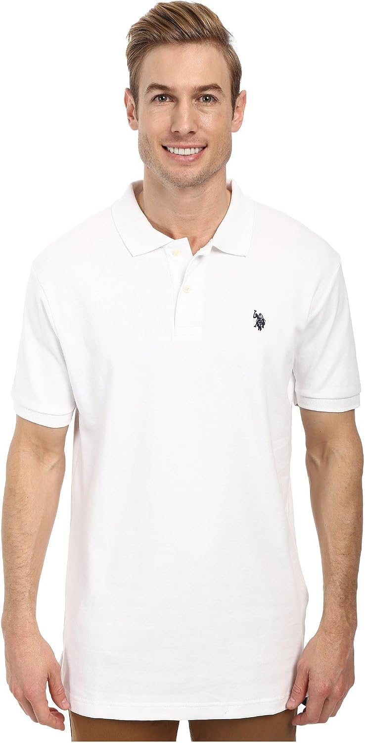 U.S. Polo Assn. Men's Solid Short Sleeve Interlock Polo Shirt, Golf Shirts for Men, Business Casual Polos