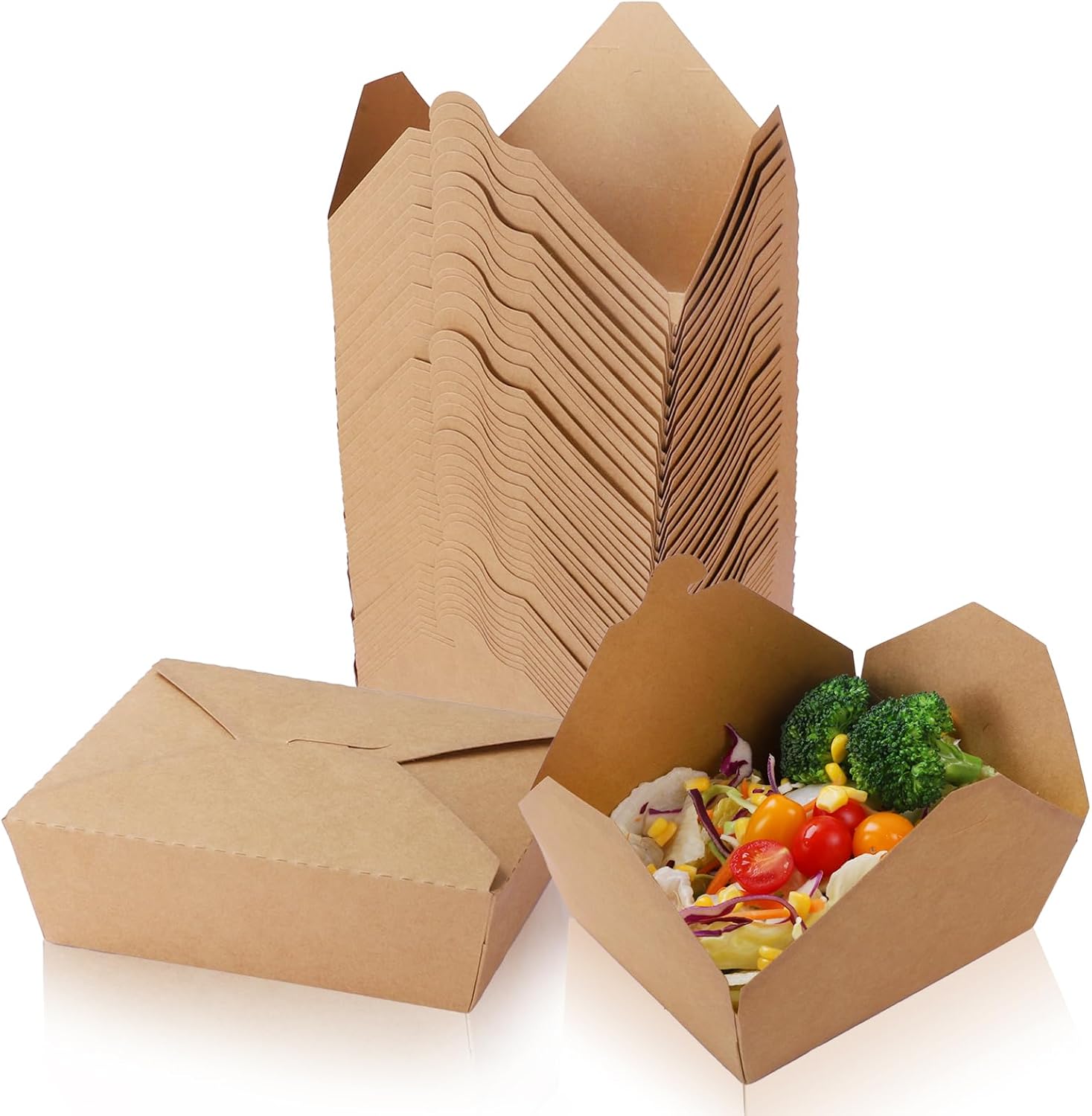 zmybcpack 50 Pack Kraft Take Out Food Boxes, 36OZ Paper To Go Boxes