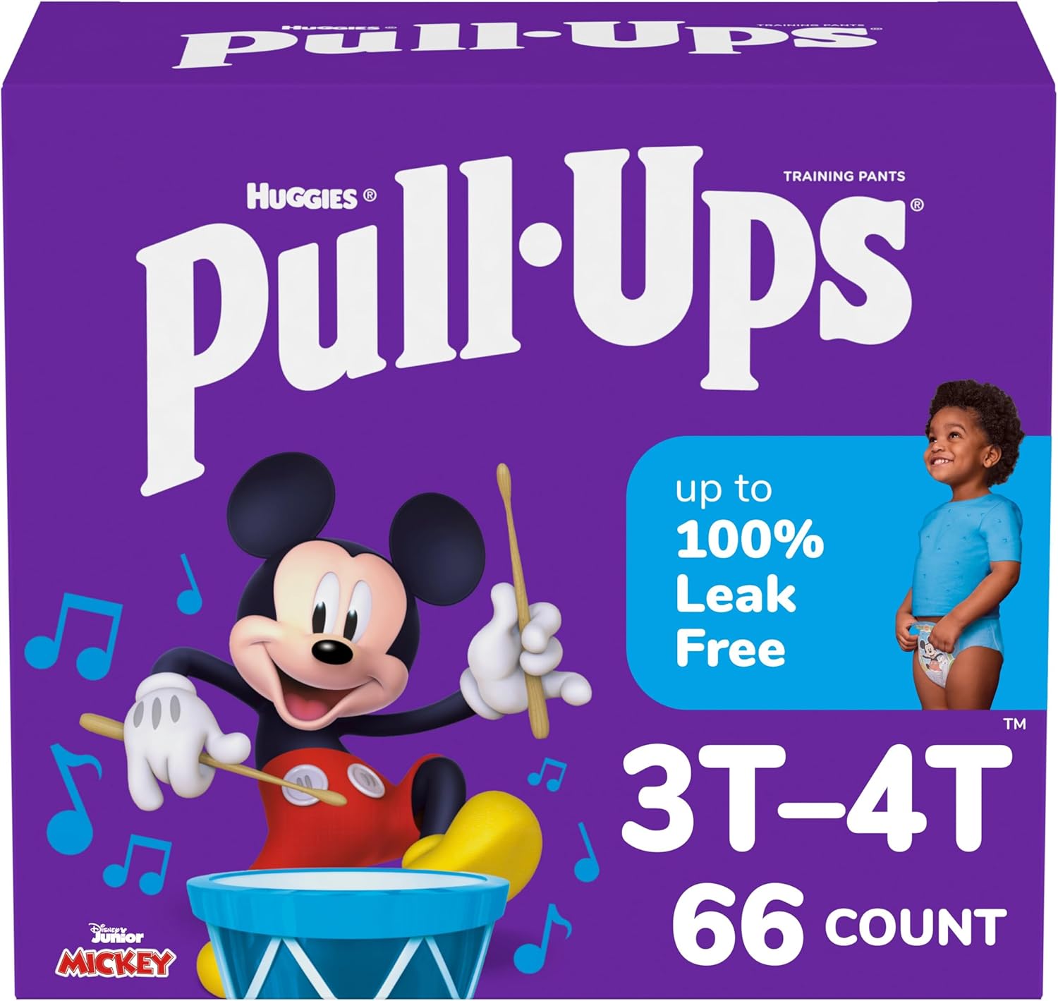 Pull-Ups Boys' Potty Training Pants, Size 3T-4T Training Underwear (32-40 lbs), 66 Count