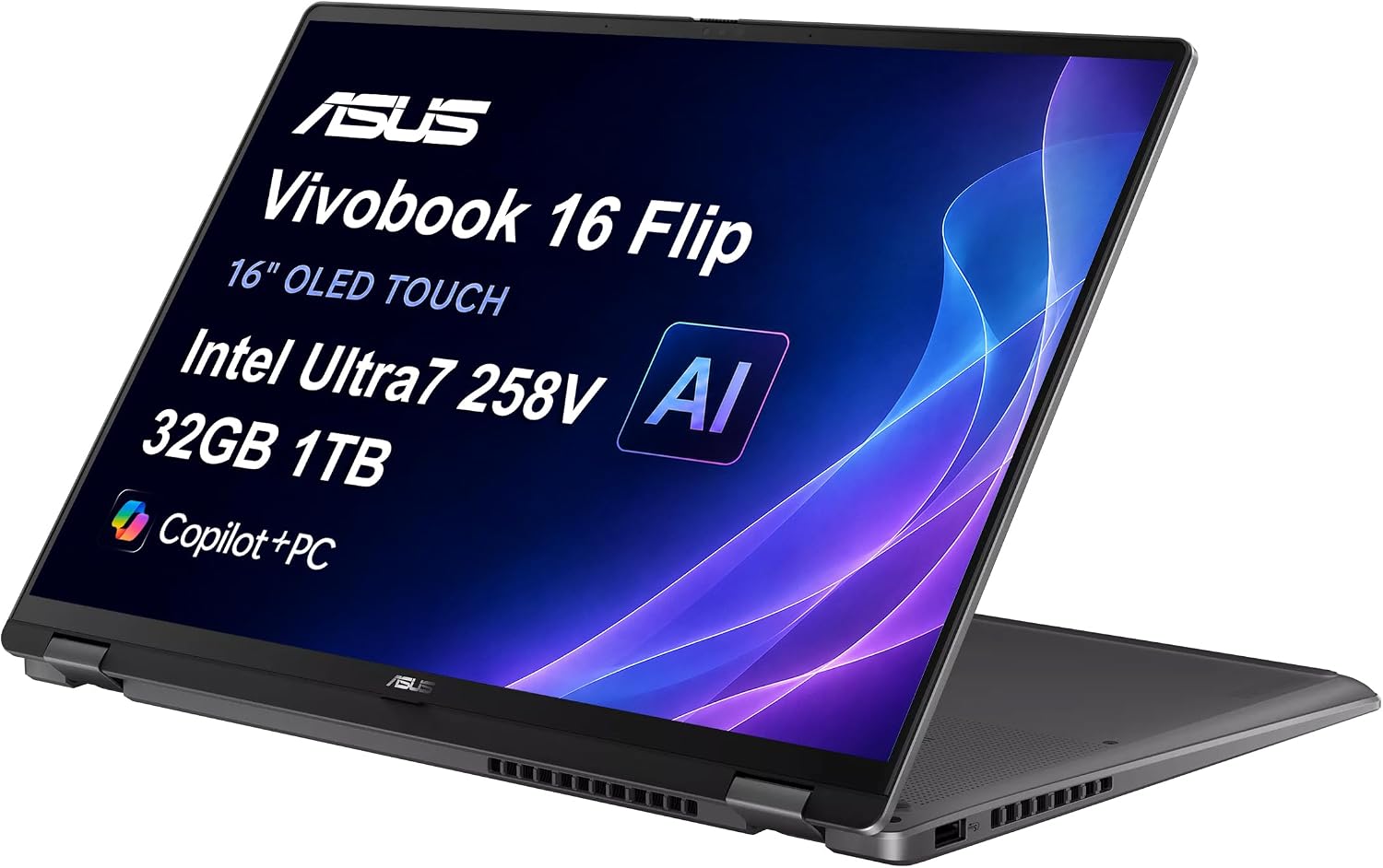 ASUS Vivobook 16 Flip, 16" 2-in-1 Laptop, Ultra 7 258V, 32GB DDR5, 1TB SSD