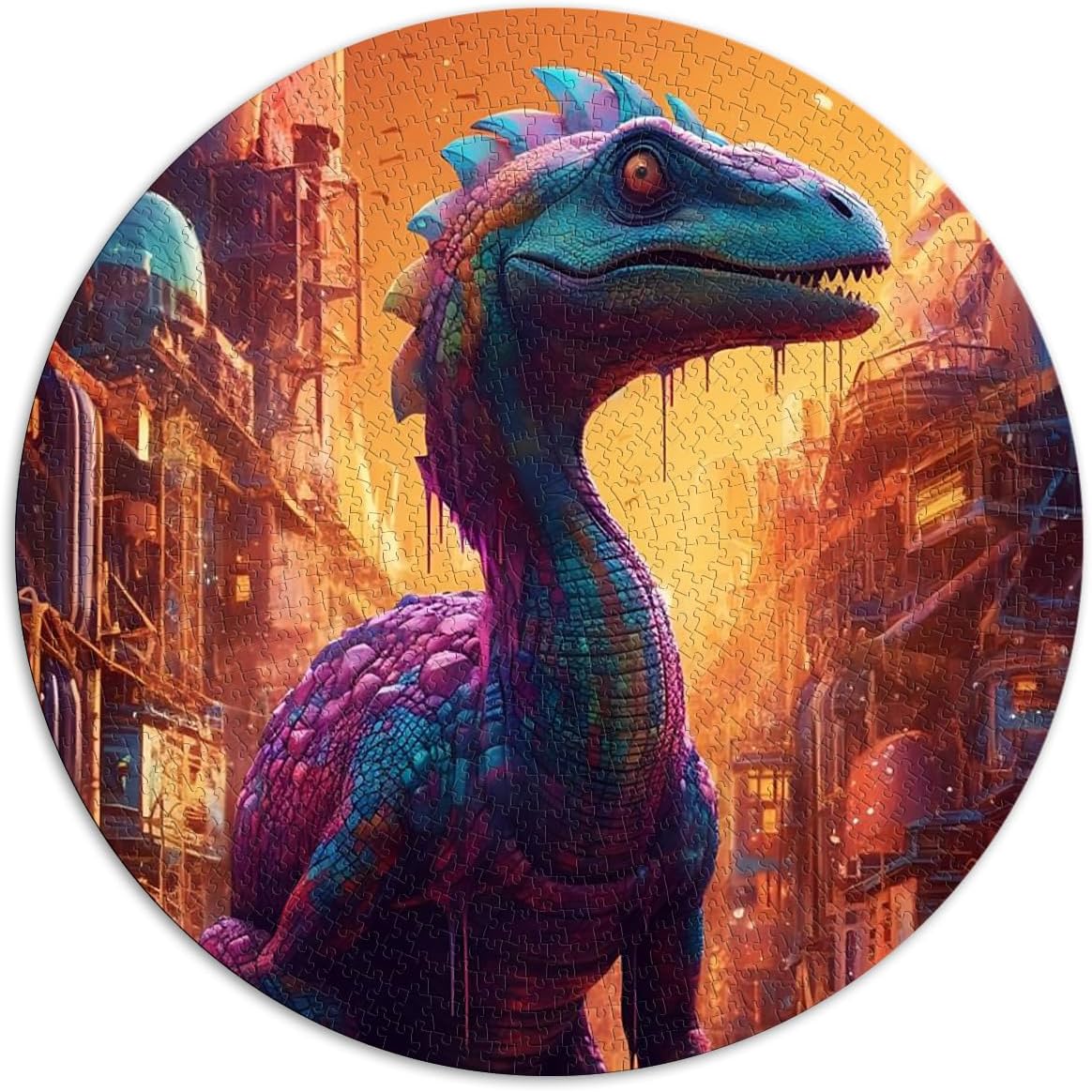 Jigsaw 1000 Piece Adult Baryonyx Dinosaur spherical Jigsaw Puzzles Premium Recycled Board 67.5x67.5cm