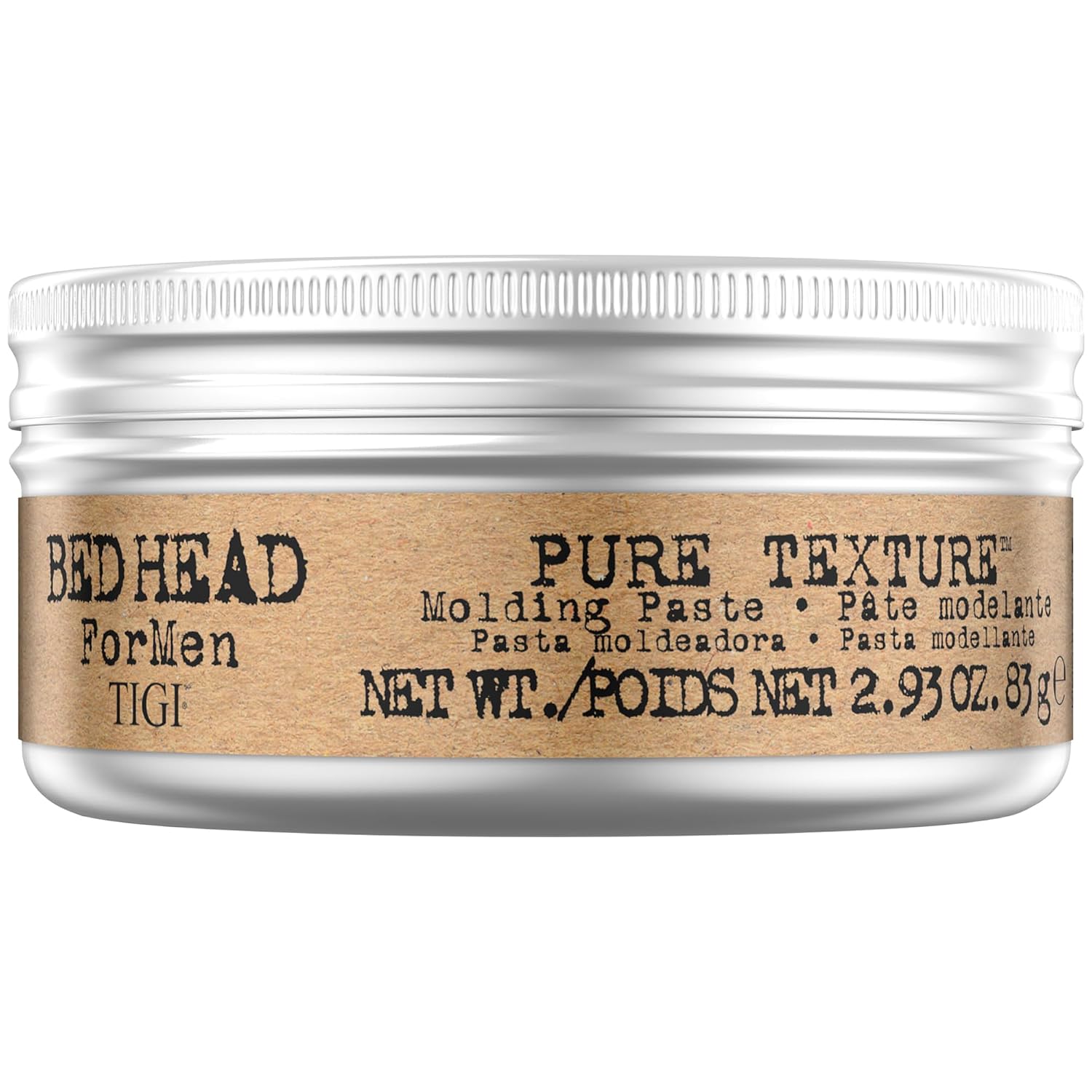 TIGI Bed Head Hair Paste for Men, Pure Texture – Men’s Molding Paste, Anti-Humidity, Frizz Control Hair Care Products for Men, Travel-Friendly, 2.93 Oz